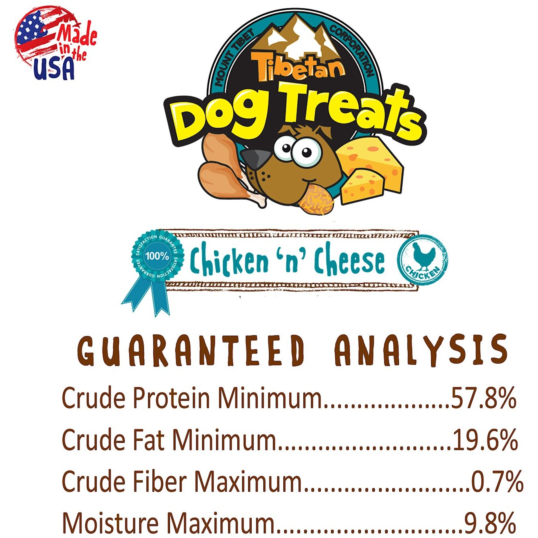 Tibetan Dog Treats Chicken 'n' Cheese Grain-Free Dehydrated Dog Treats, 3.5-oz pouch
