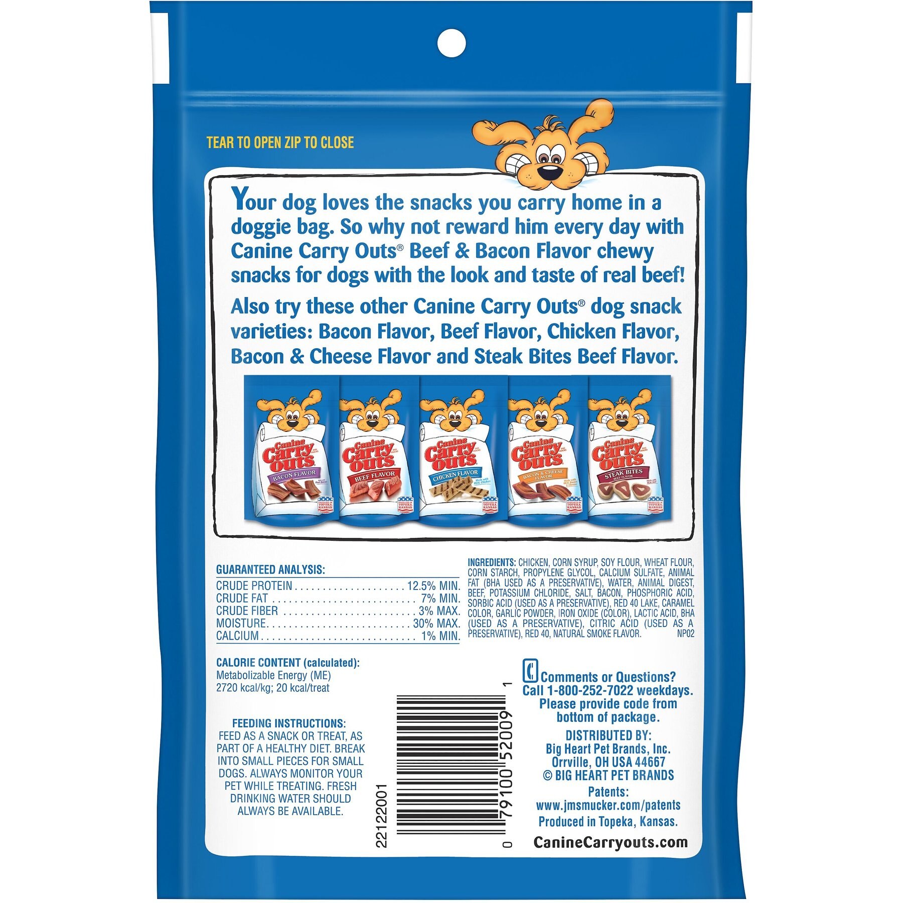 Canine Carry Outs Beef & Bacon Flavor Dog Treats