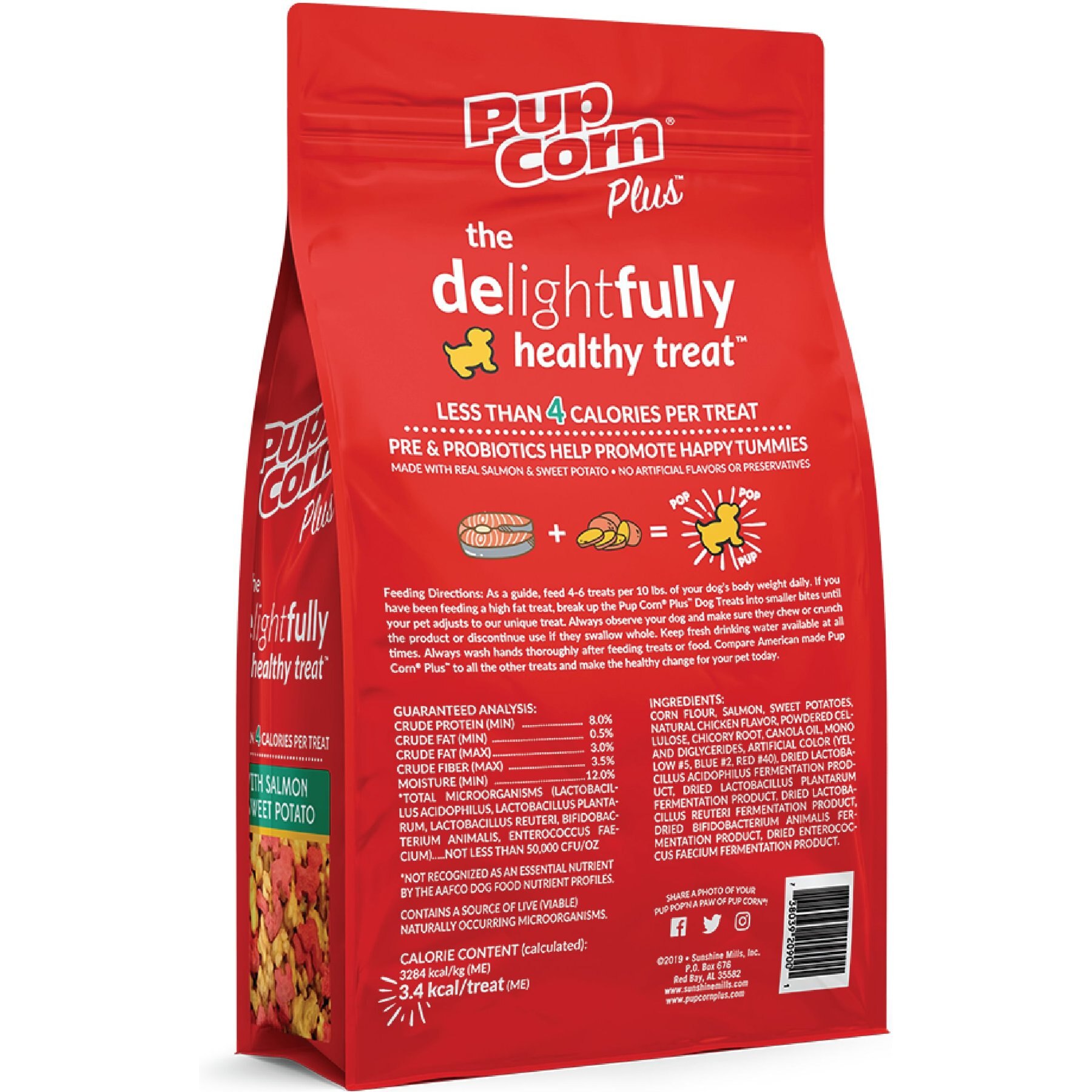 PupCorn Plus Salmon & Sweet Potato Dog Treats, 24.5-oz bag