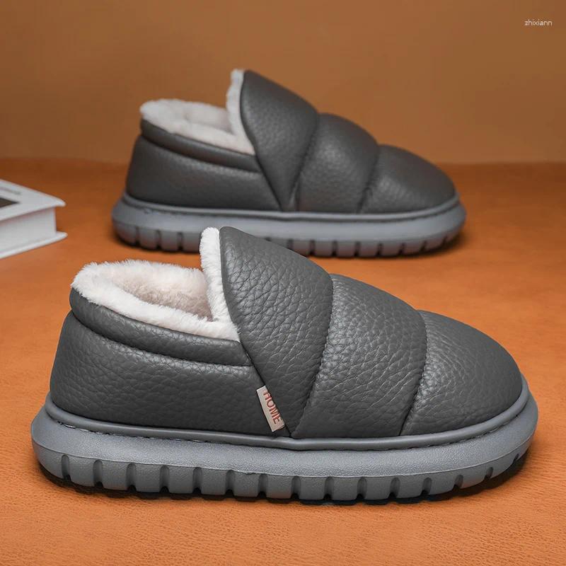 Slippers Winter Men's Wrap Heels Plush Outdoor Indoor Waterproof Casual Warm Shoes Flip ps Men Home Cotton zhanyishengli