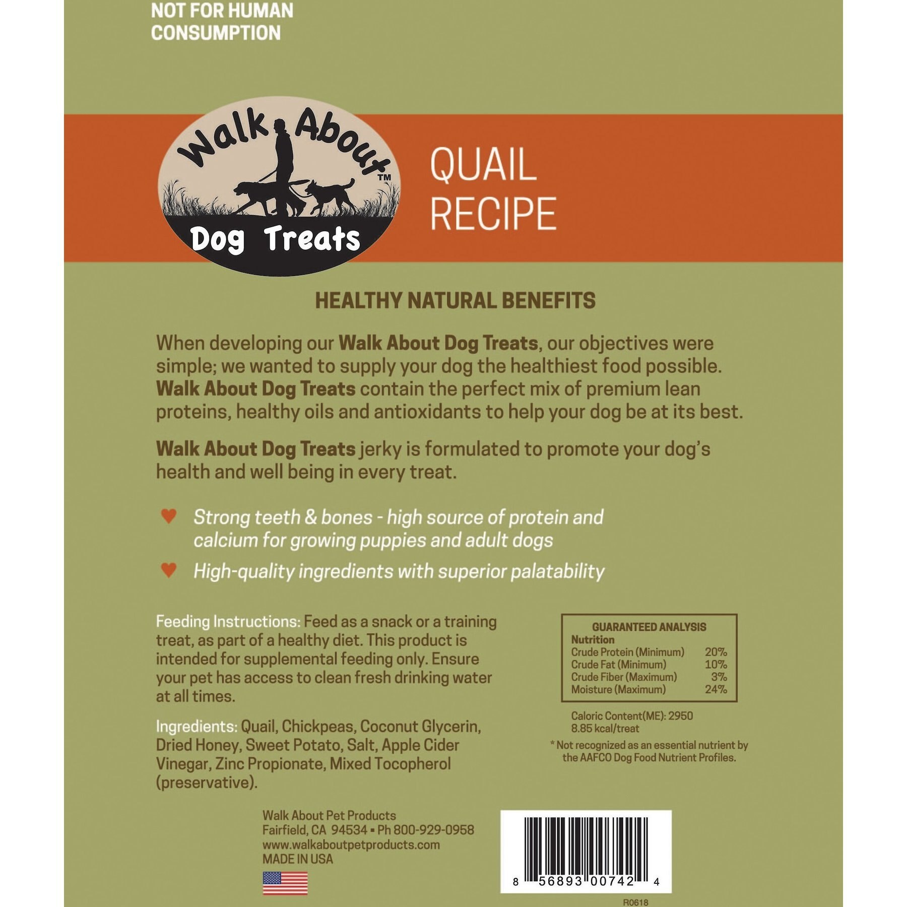 Walk About Quail Grain-Free Jerky Dog Treats