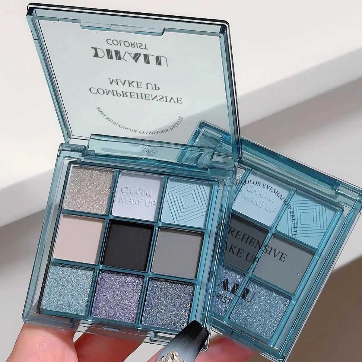 9 Colors Punk Smoky Blue Black Eyeshadow Makeup Palette Matte Chocolate Brown Eyeshadow Palette Shimmer Shiny Eyeshadow PaletteXJ250520
