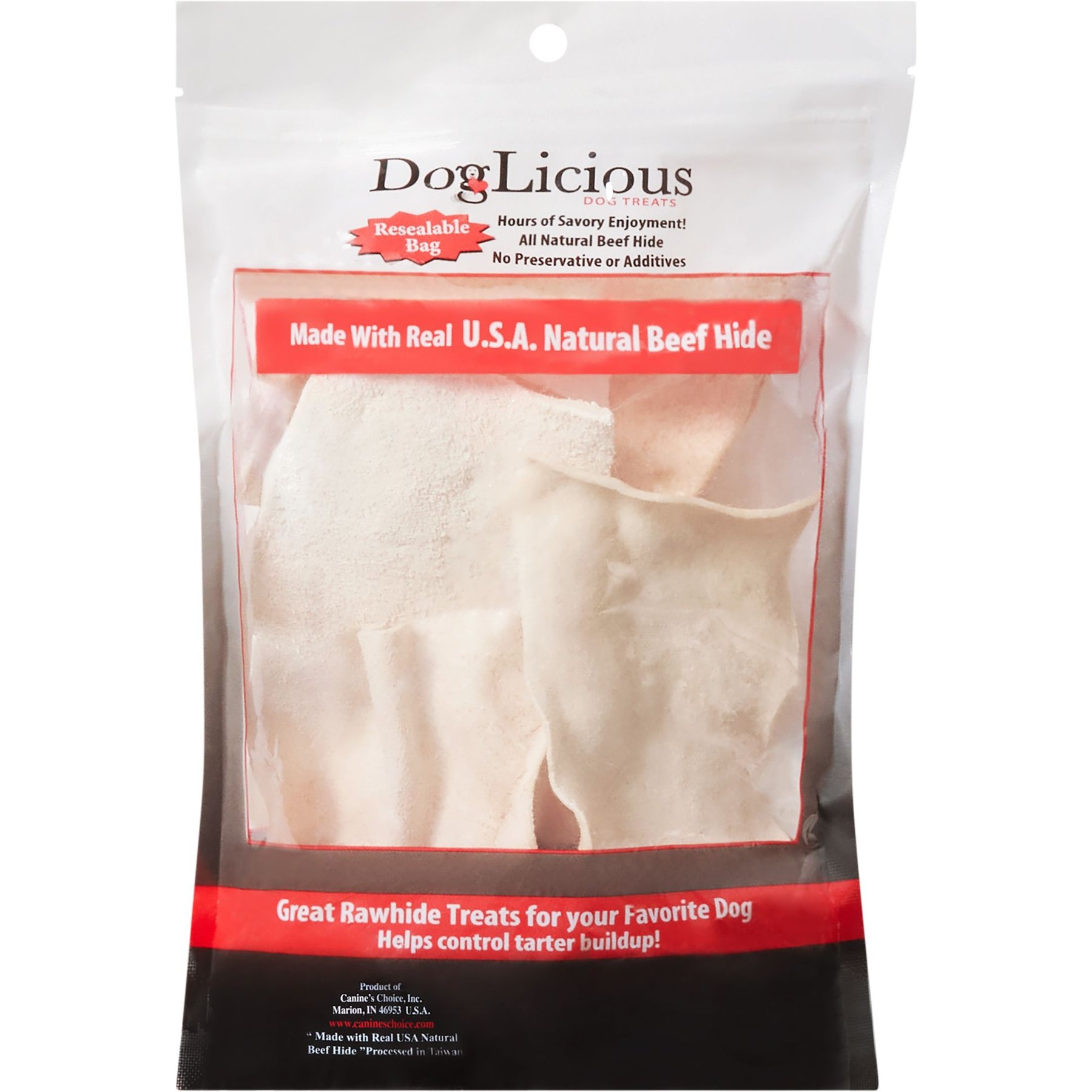 Canine's Choice DogLicious Natural Rawhide Chips Dog Treats, 3-oz bag