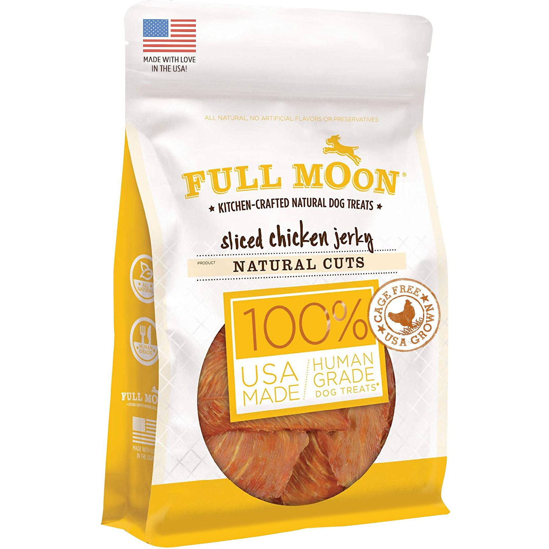Full Moon Natural Cuts Sliced Chicken Jerky Human-Grade Dog Treats