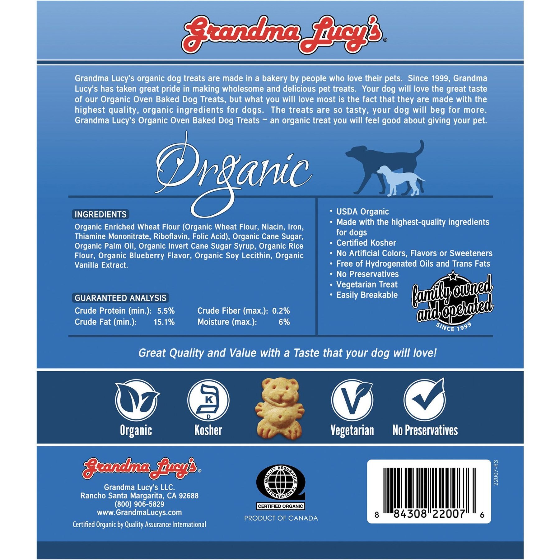 Grandma Lucy's Organic Blueberry Oven Baked Dog Treats