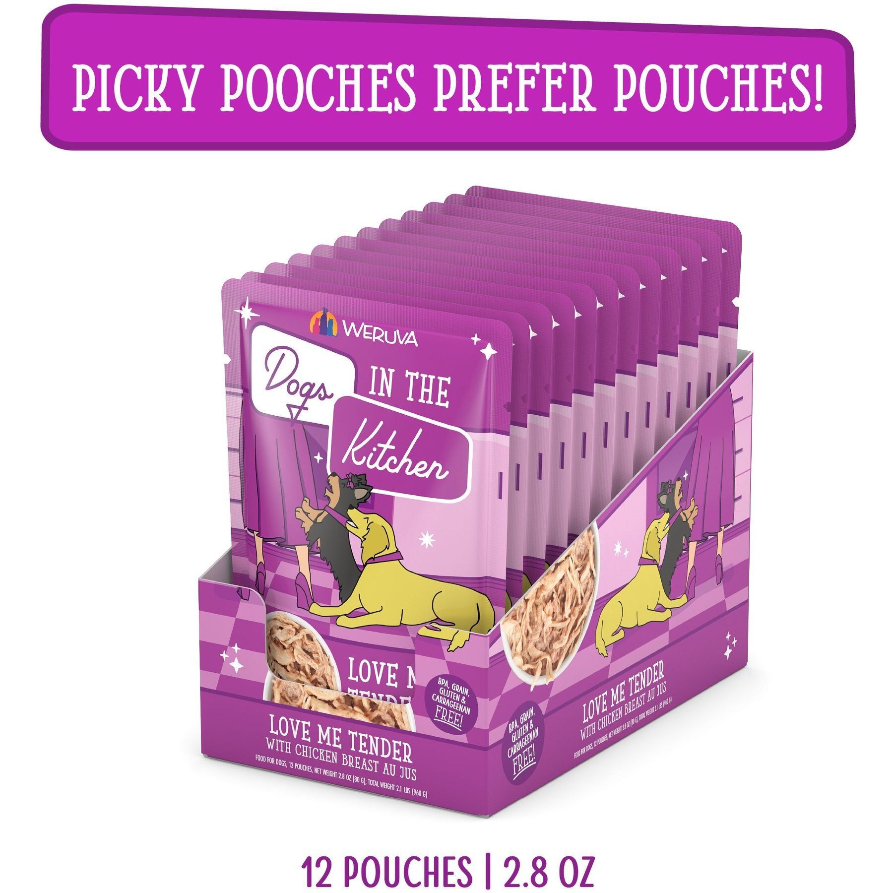 Weruva Dogs in the Kitchen Love Me Tender with Chicken Breast Au Jus Grain-Free Dog Food Pouches