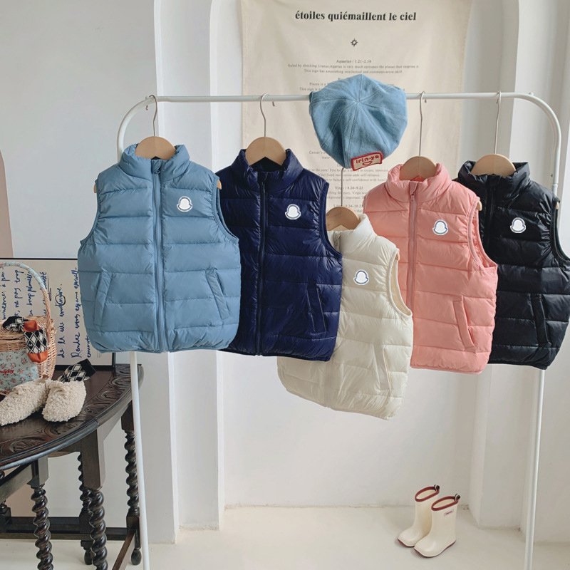 highend kids sleeveless down puffer jacket childrens vest boys and girls sleek designer baby gilet down coat