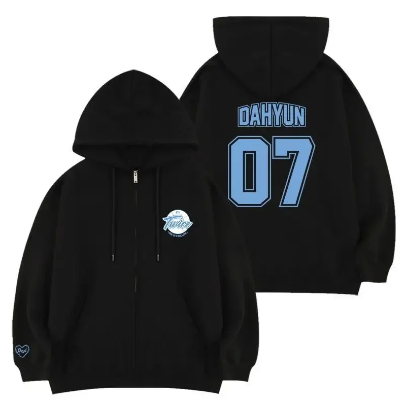 KPOP TWICE FM HOME 9ROUNG Women Men Bomber Jacket Outerwear Streetwear Hip Hop College Baseball Uniform ed