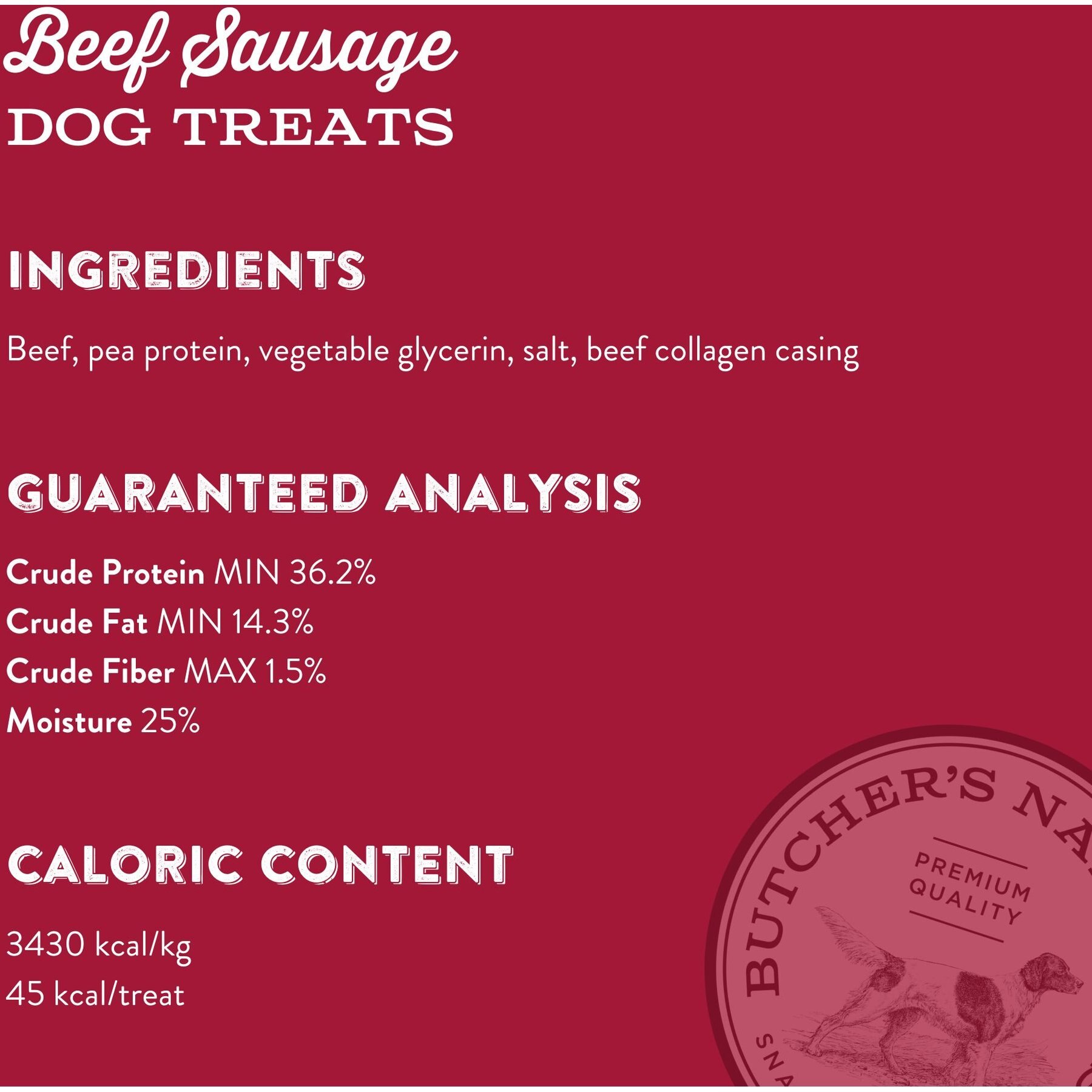 Butcher's Naturals Slow Roasted Beef Sausage Soft & Chewy Dog Treats, 10-oz bag