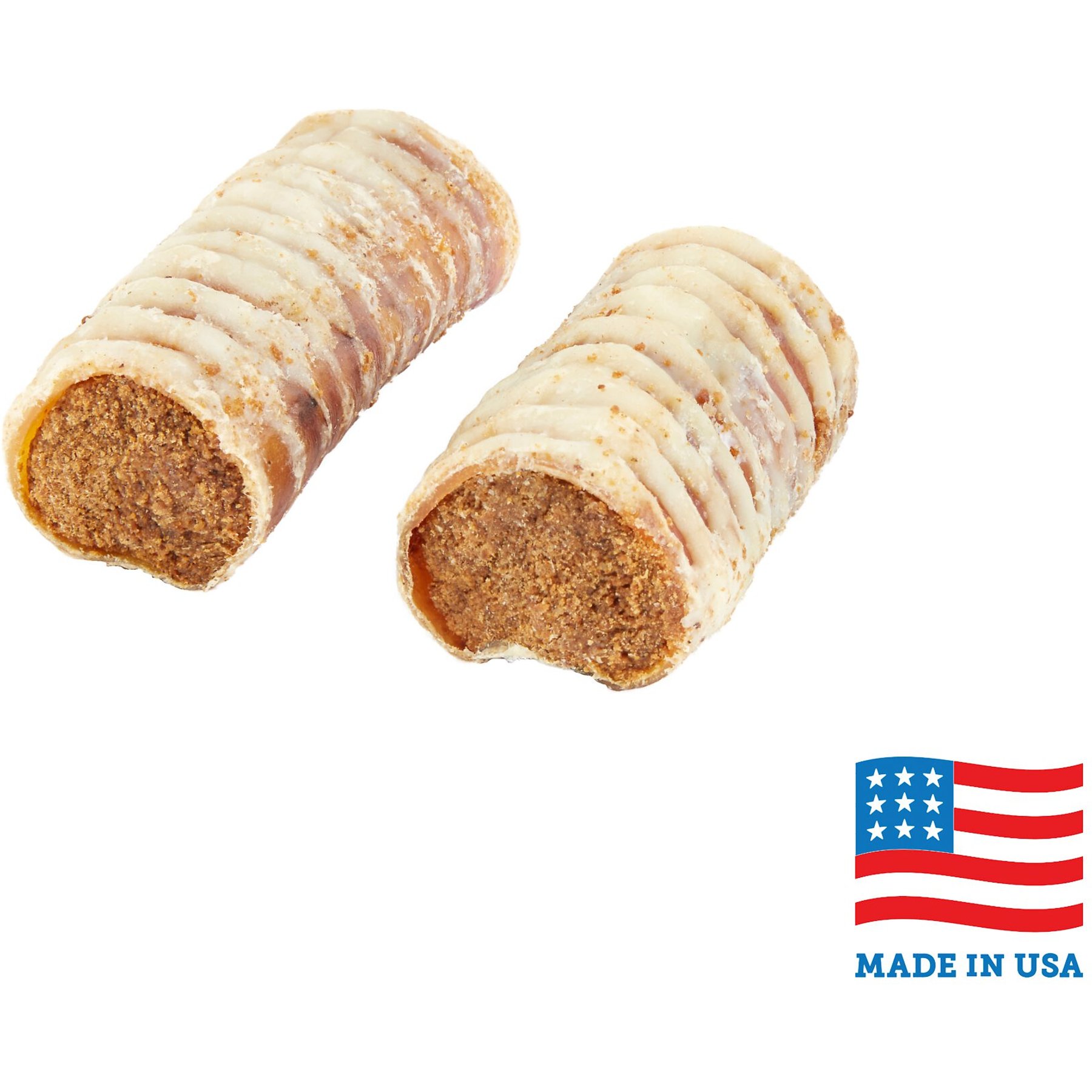 Bones & Chews Made in USA Chicken & Rice Flavored Filled Beef Trachea Dog Treats