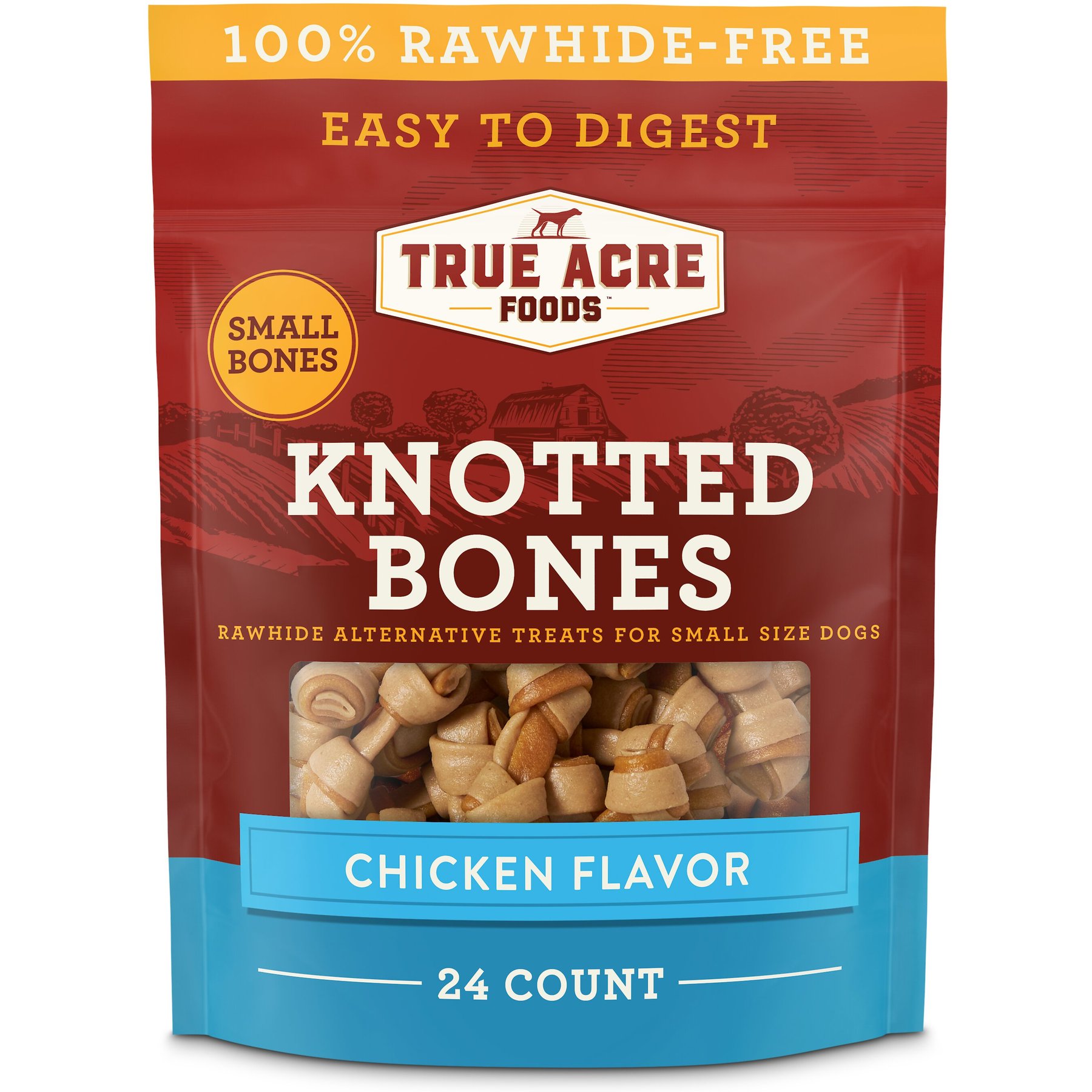 True Acre Foods, Rawhide-Free, Knotted Bones, with Natural Chicken Flavor Dog Treats
