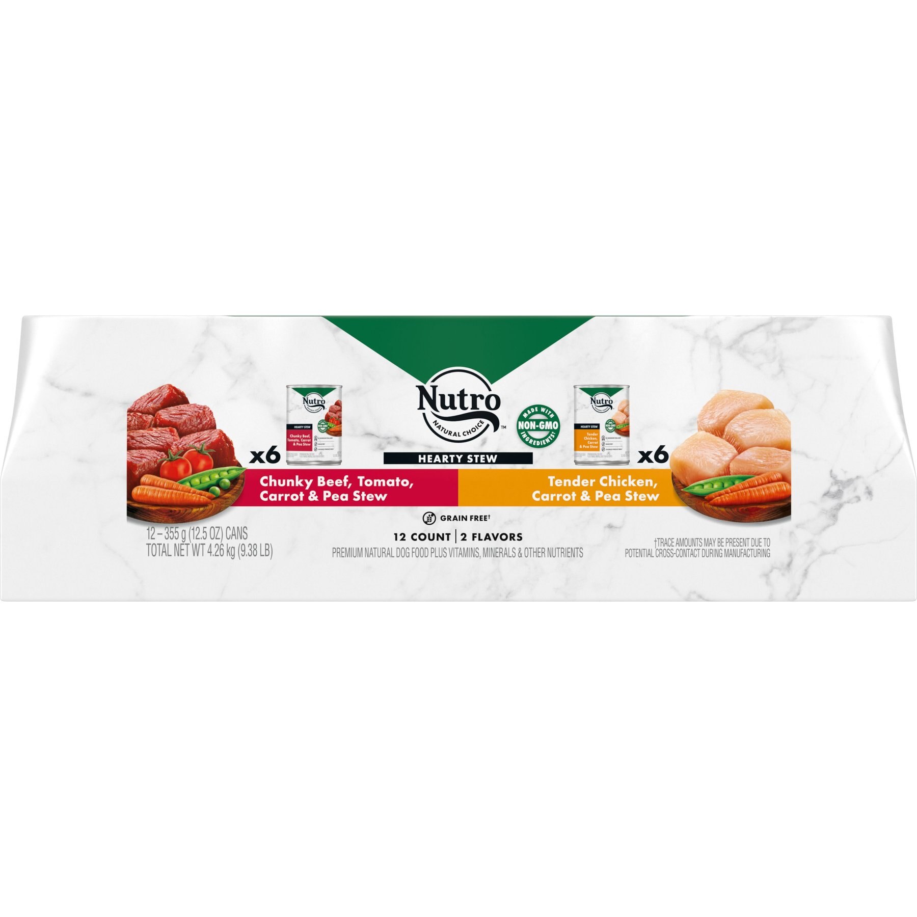 Nutro Hearty Stew Variety Pack Chunky Beef, Tomato, Carrot & Pea Stew & Tender Chicken Adult Wet Dog Food
