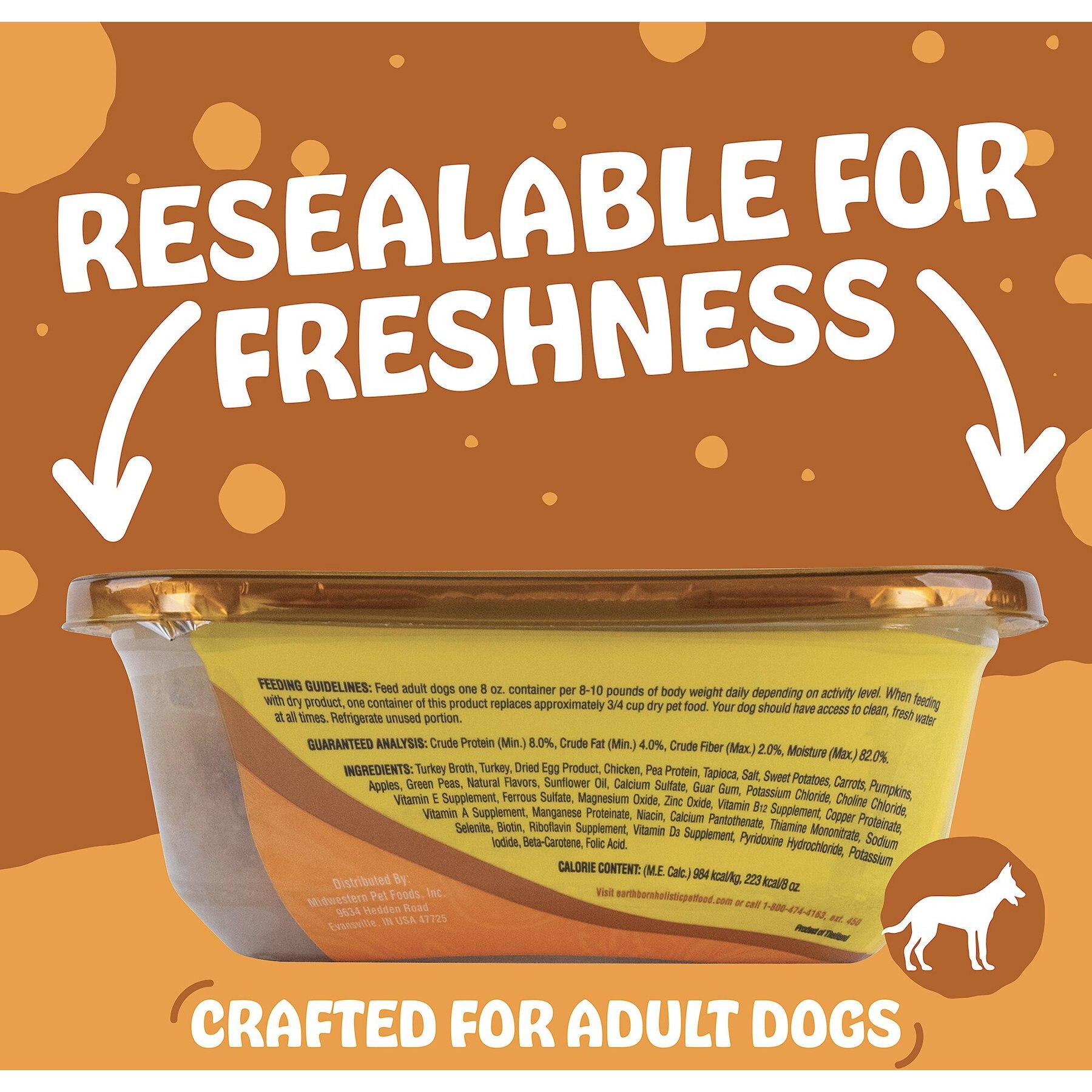 Earthborn Holistic Toby's Turkey Dinner Grain-Free Natural Moist Dog Food