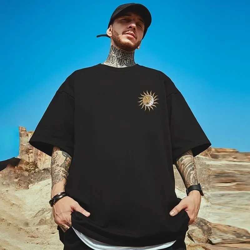 Men's T-Shirts M-8XL Mens T-shirt Summer Comic Sunflower Print Short Slave T-shirt Unisex Extra Large Loose T-shirt Couple Clothing Mens T-shirt 