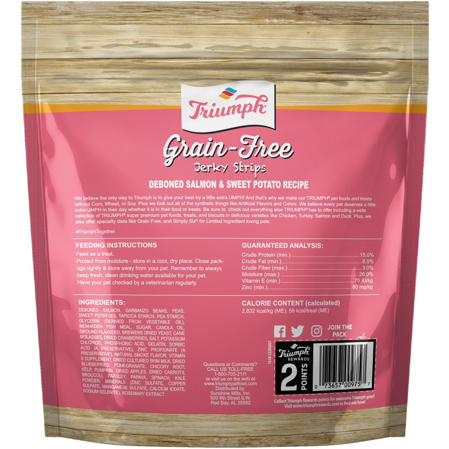 Triumph Salmon & Sweet Potato Recipe Grain-Free Jerky Dog Treats