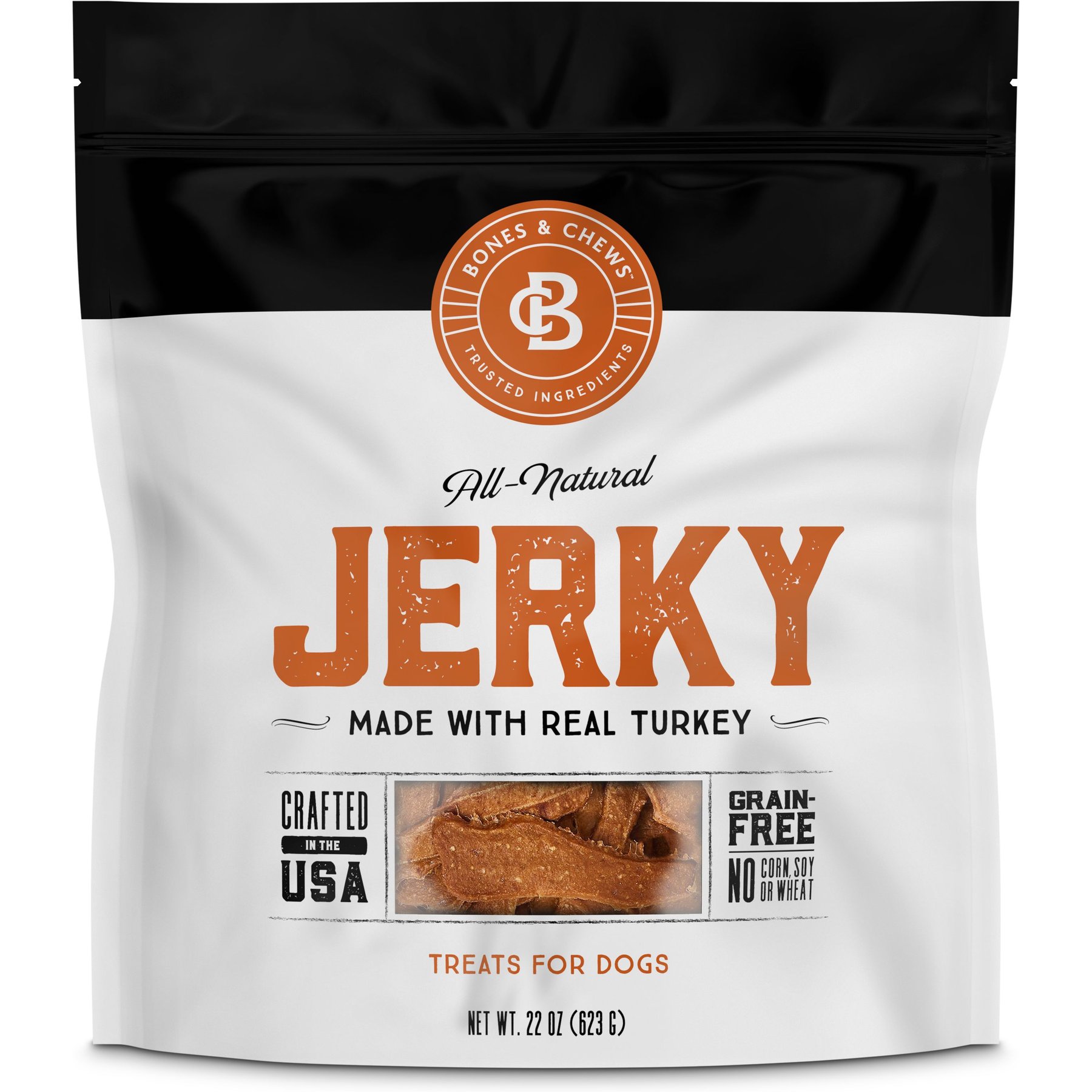 Bones & Chews All Natural Grain-Free Jerky Made With Real Turkey Dog Treats