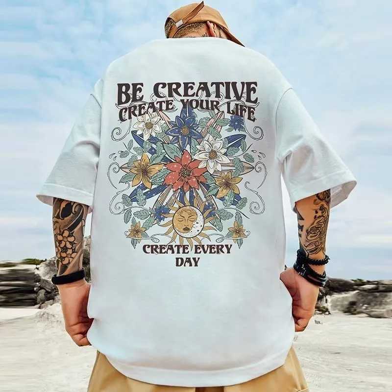 Men's T-Shirts M-8XL Mens T-shirt Summer Comic Sunflower Print Short Slave T-shirt Unisex Extra Large Loose T-shirt Couple Clothing Mens T-shirt 