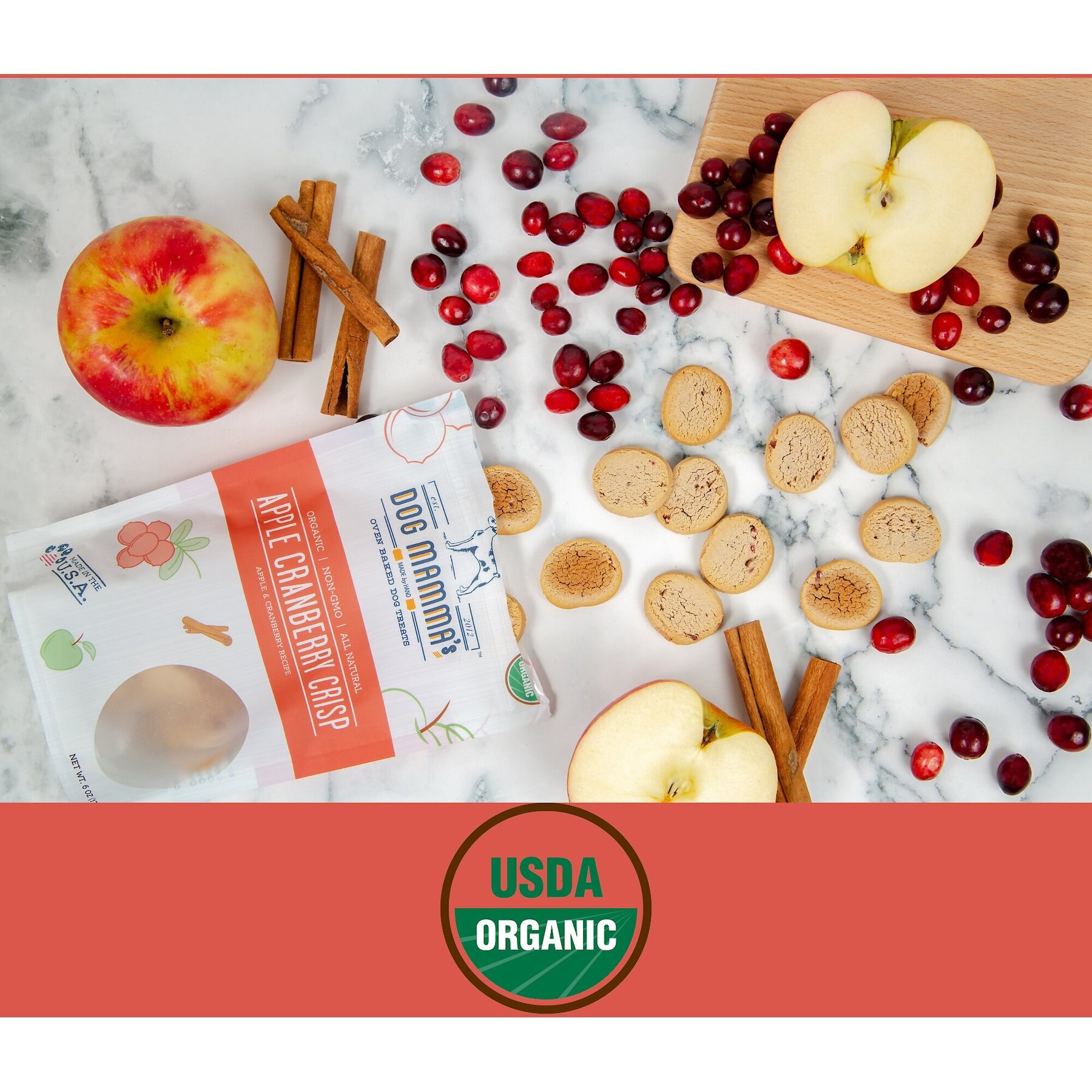 Dog Mamma’s Organic Apple Cranberry Crisp Dog Treats