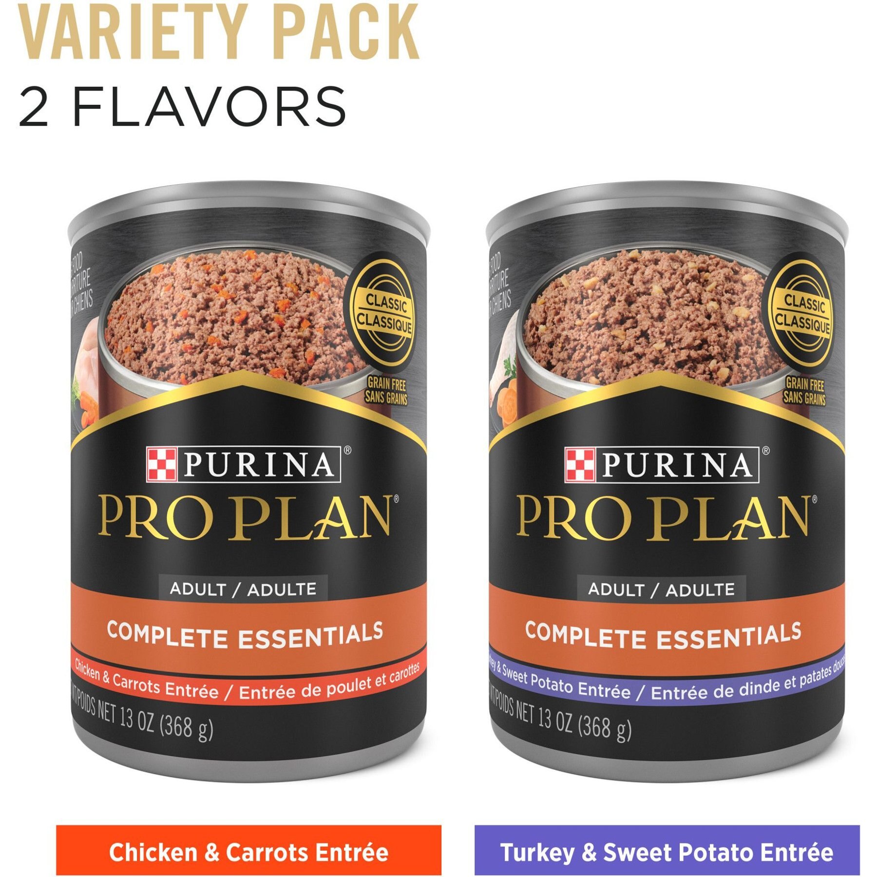 Purina Pro Plan Complete Essentials Variety Pack Grain-Free Canned Dog Food
