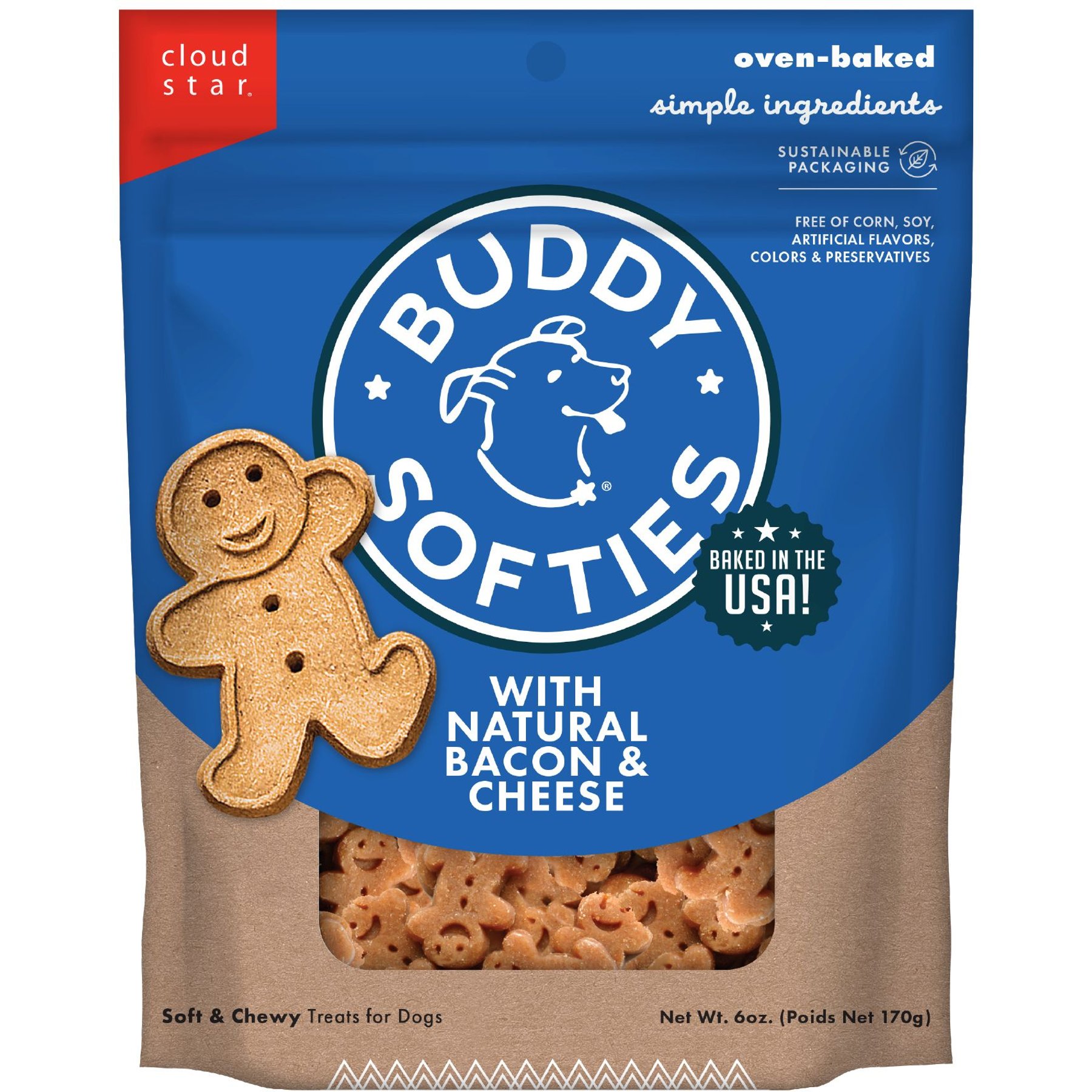 Buddy Biscuits Original Soft & Chewy with Bacon & Cheese Dog Treats