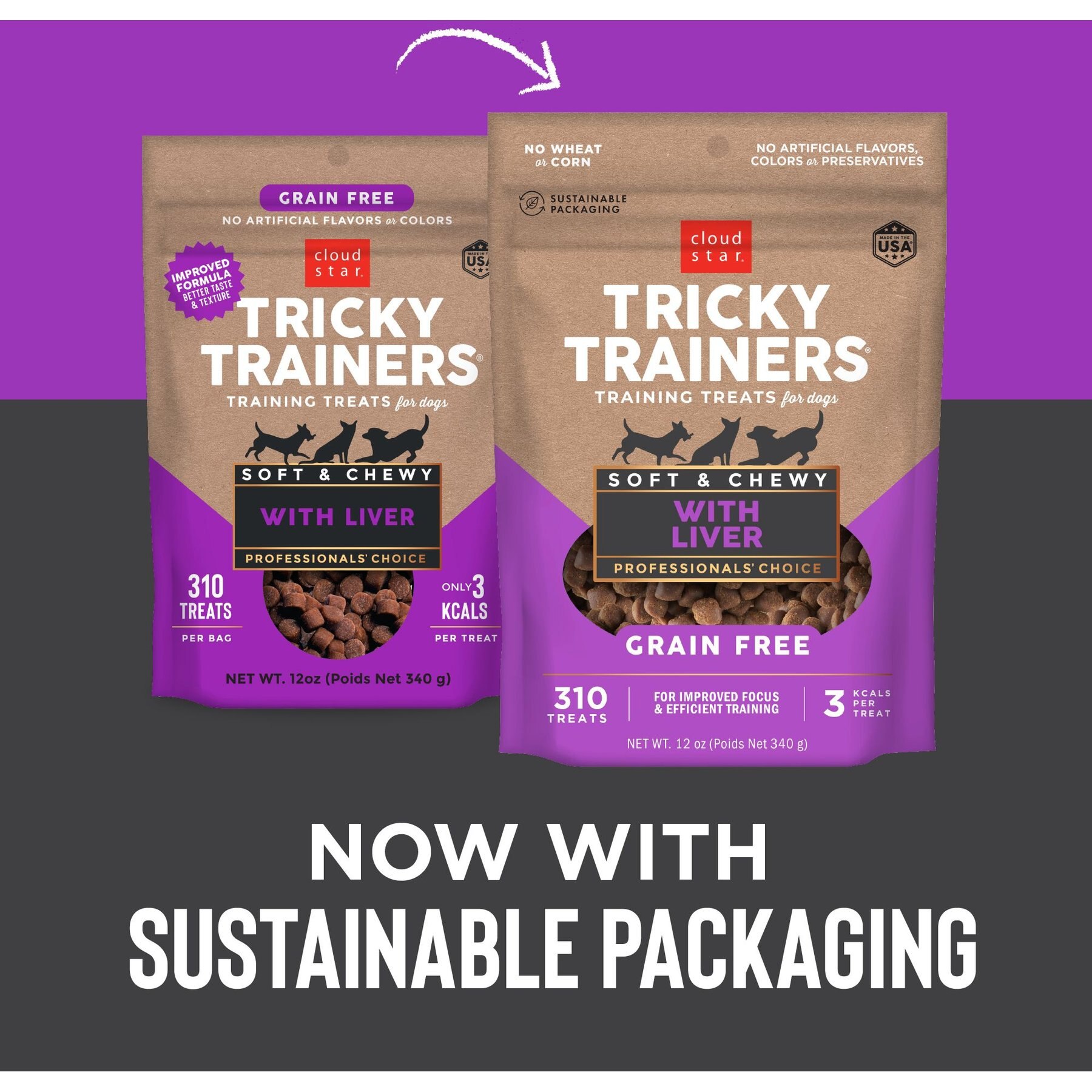 Cloud Star Tricky Trainers Chewy Liver Flavor Grain-Free Dog Treats