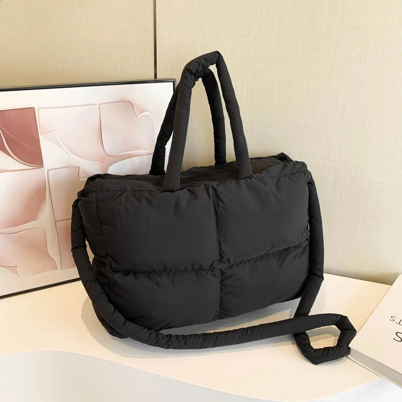 Puffer Tote Bag Large Quilted Satchel Purse Lightweight Crossbody Bag Soft Padded Pillow Shopper Bag for Women Work Travel 250120