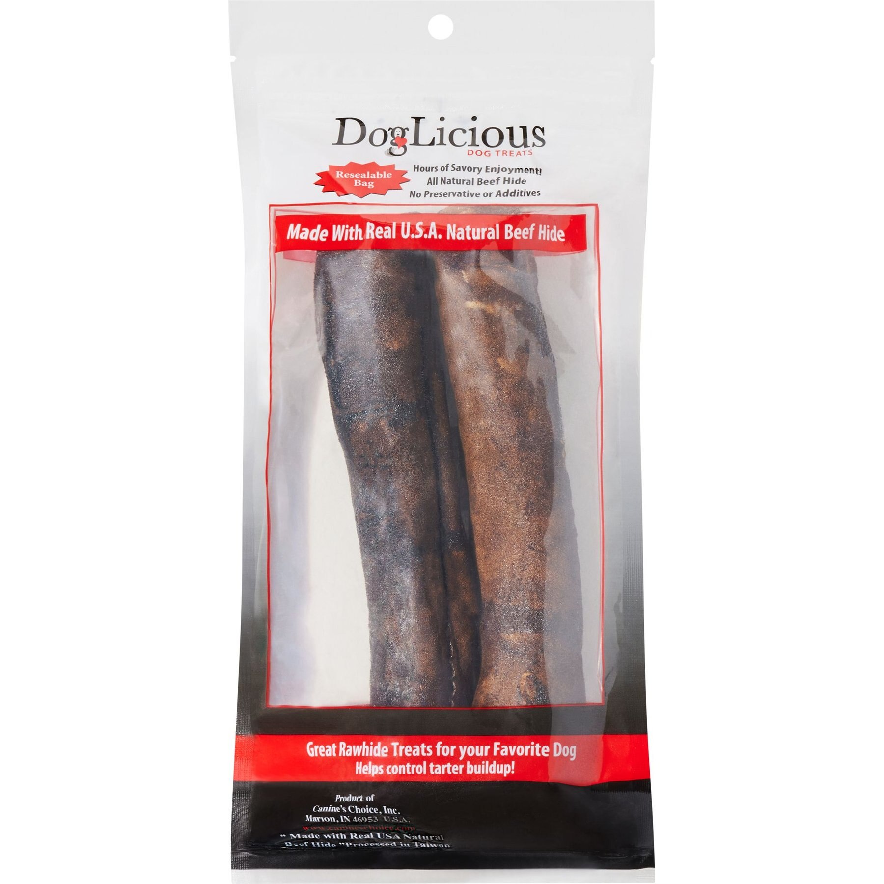 Canine's Choice DogLicious 8" Beef Flavor Rolls Rawhide Dog Treats, 2 count