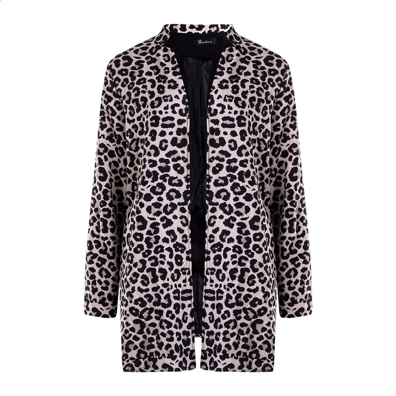 S-5XL Plus size womens autumn leopard print jacket elegant cardigan wool sweater womens casual leopard print jacket 241121