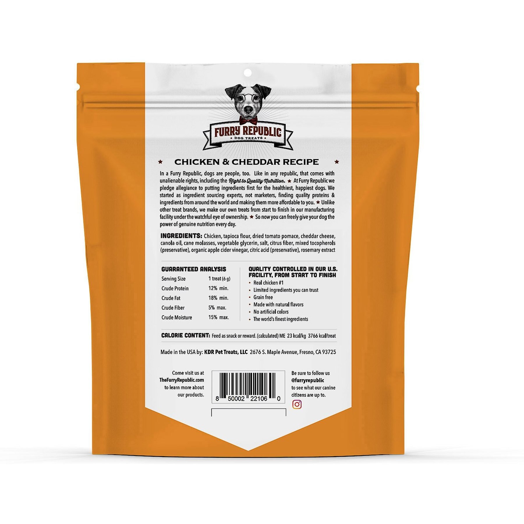 Furry Republic Bones Chicken & Cheddar Recipe Grain-Free Dog Treats
