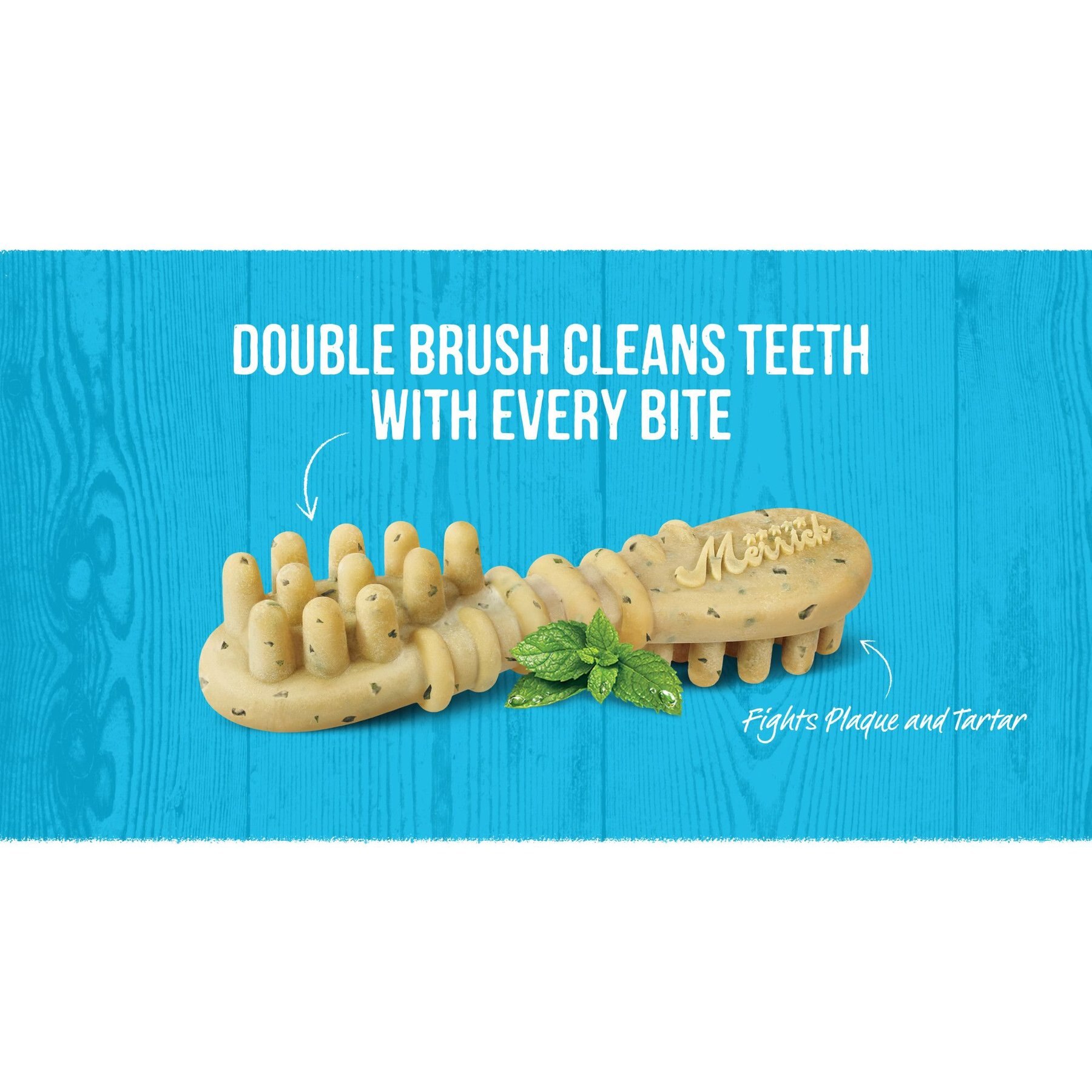 Merrick Fresh Kisses Double-Brush Mint Breath Strip Infused X-Small Dental Dog Treats