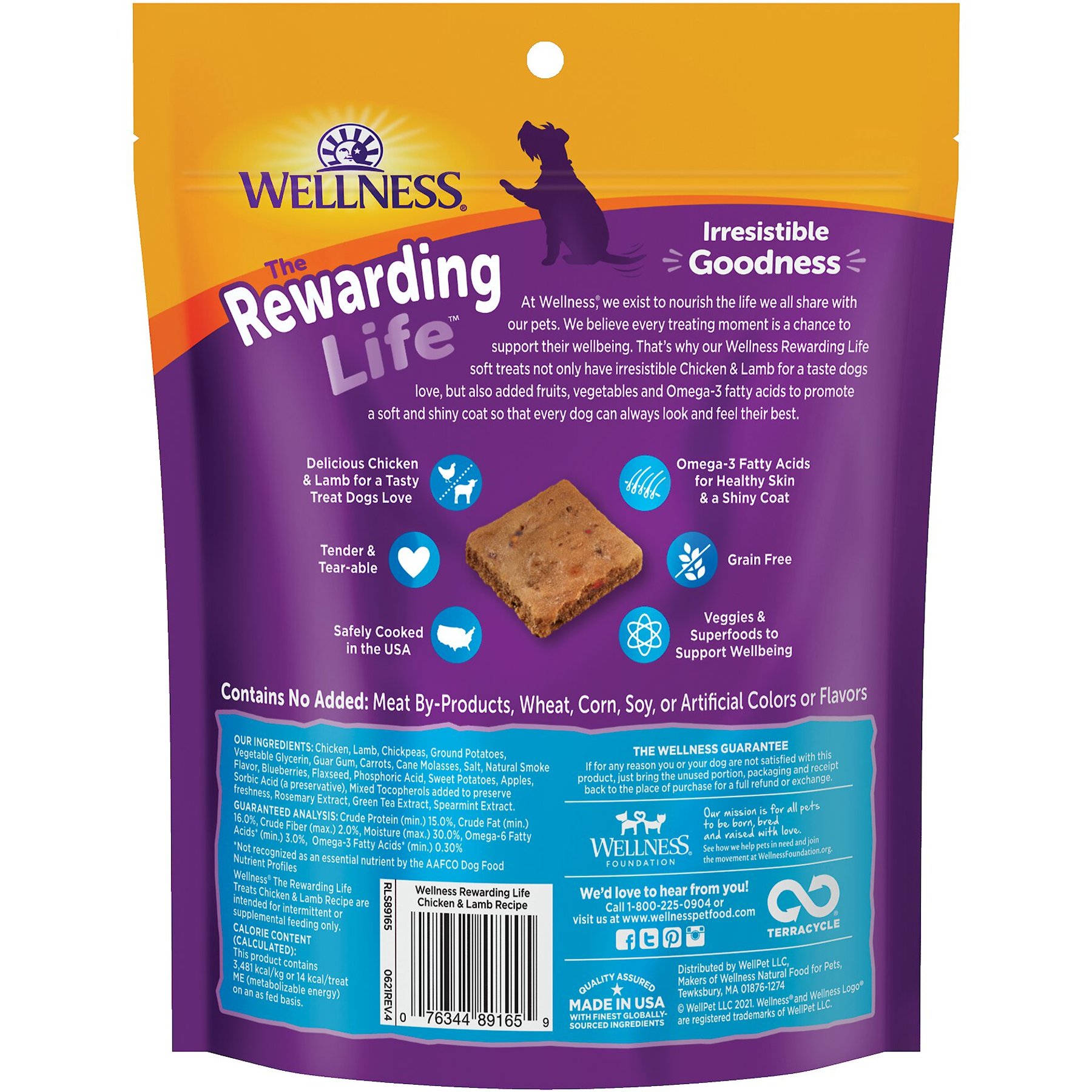 Wellness Rewarding Life Chicken & Lamb Grain-Free Soft & Chewy Dog Treats