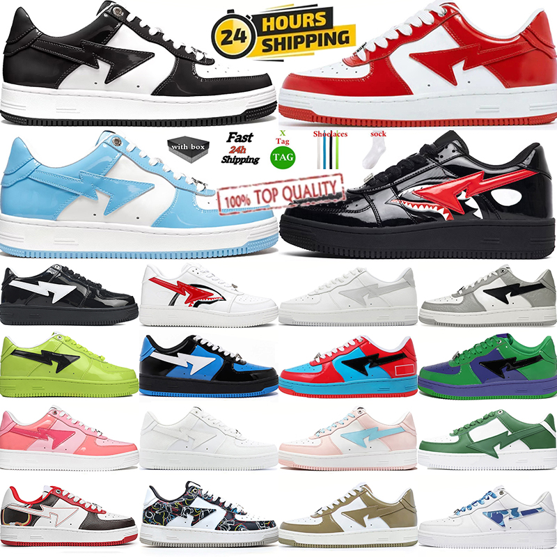 Designer Shoes Mens Womens Sneakers Black white Green Grey Blue Red Low Shark patent Leather Camouflage Skateboarding Jogging Sports Trainers dhgate Shoe