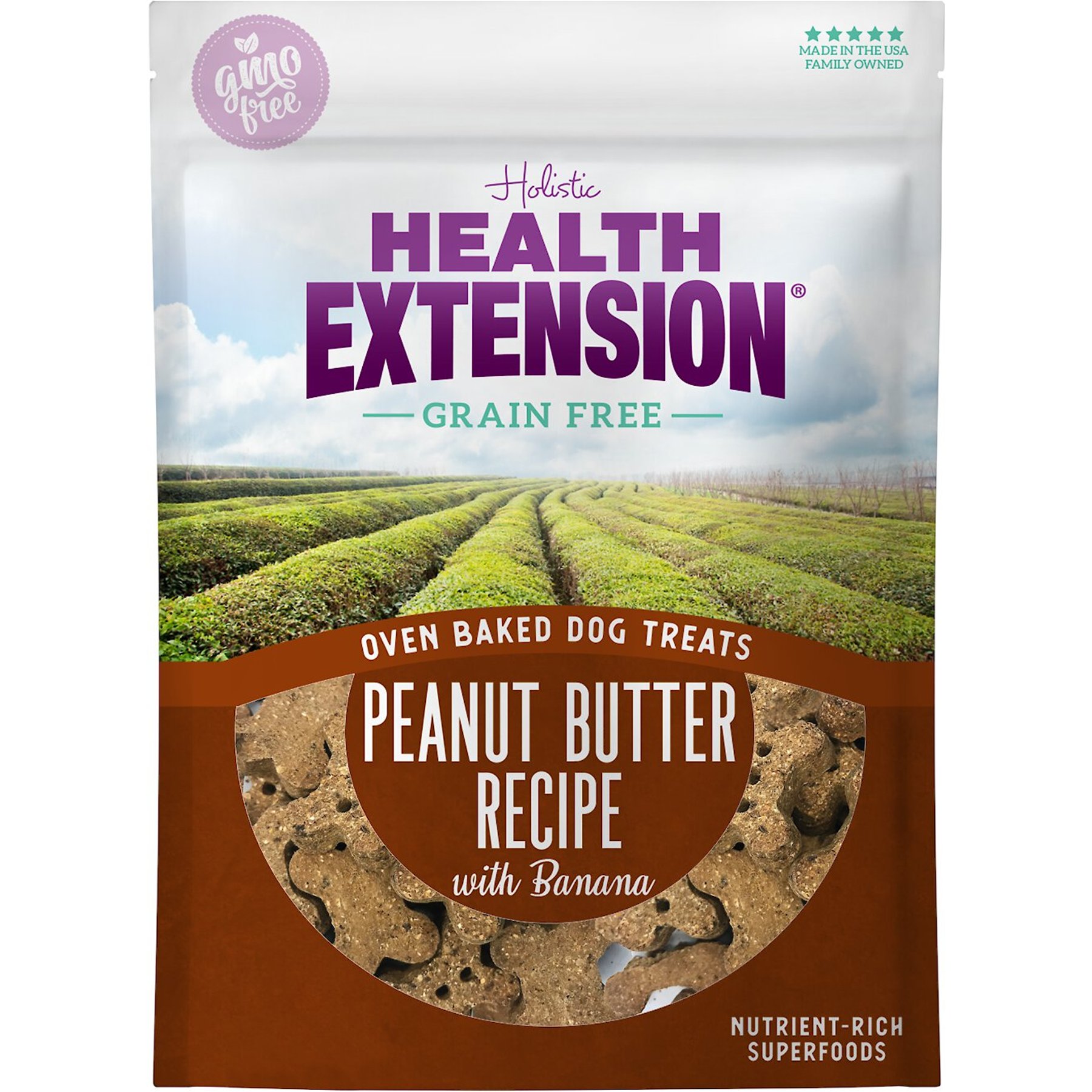 Health Extension Grain-Free OvenBaked Peanut Butter Recipe with Banana Dog Treats