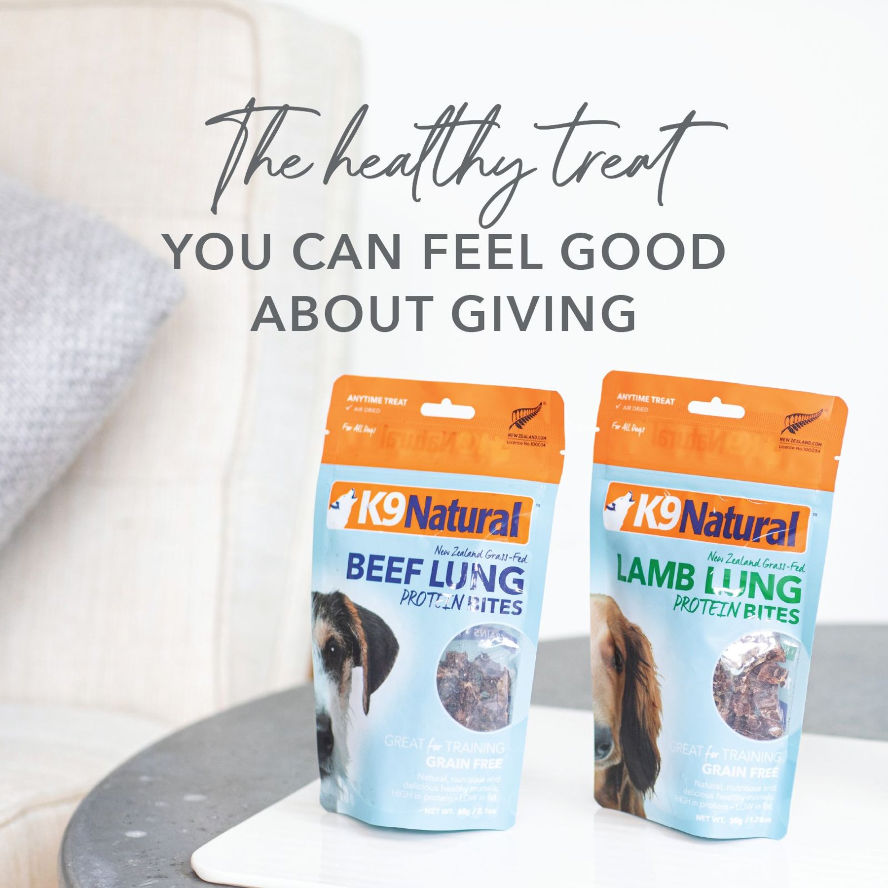K9 Natural Beef Lung Protein Bites Air-Dried Dog Treats
