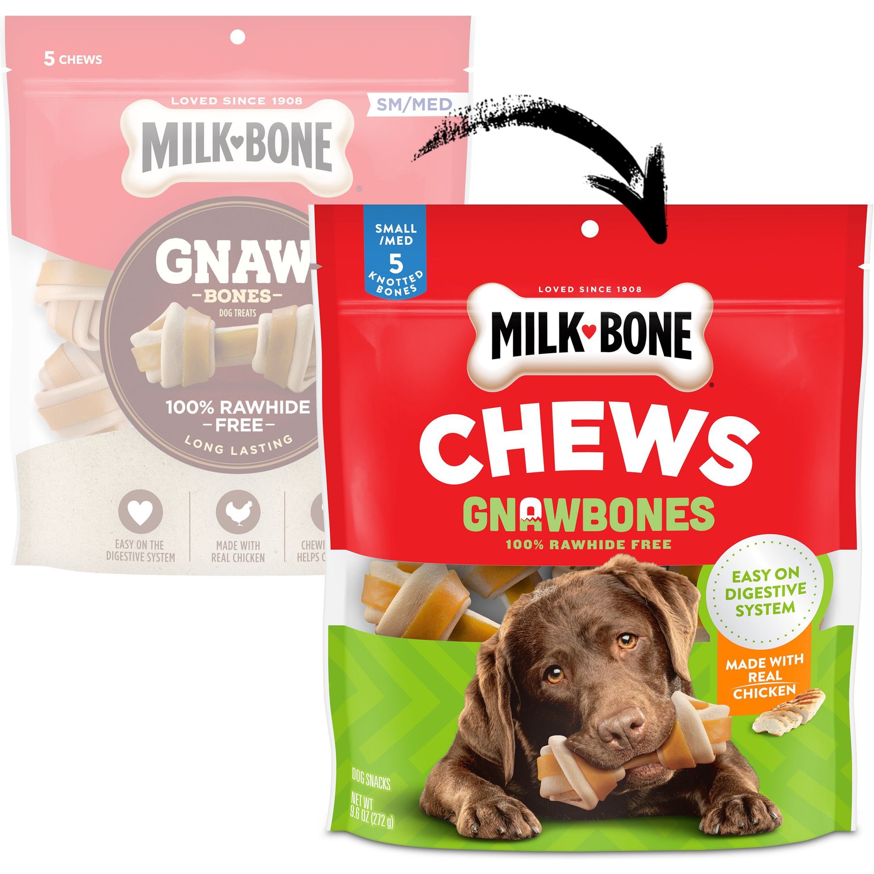 Milk-Bone Gnaw Bones Small/Medium Chicken Flavored Bone Dog Treats