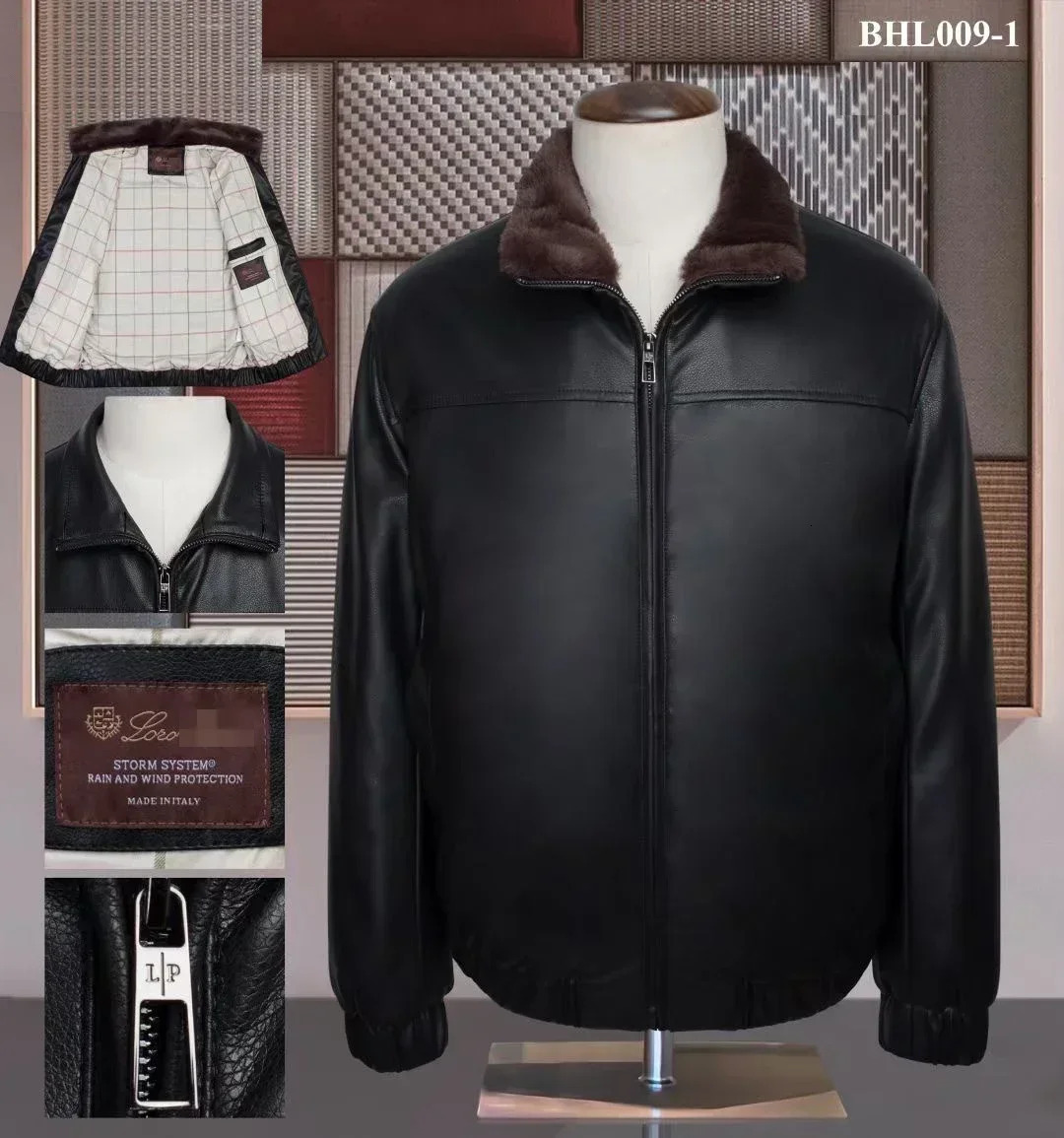 BILLIONAIRE BLKA CPTG Jacket Men 2024 Autumn Winter New Fur Collar Business Zipper Outdoor High Quality Coat Big Size M-4Xl