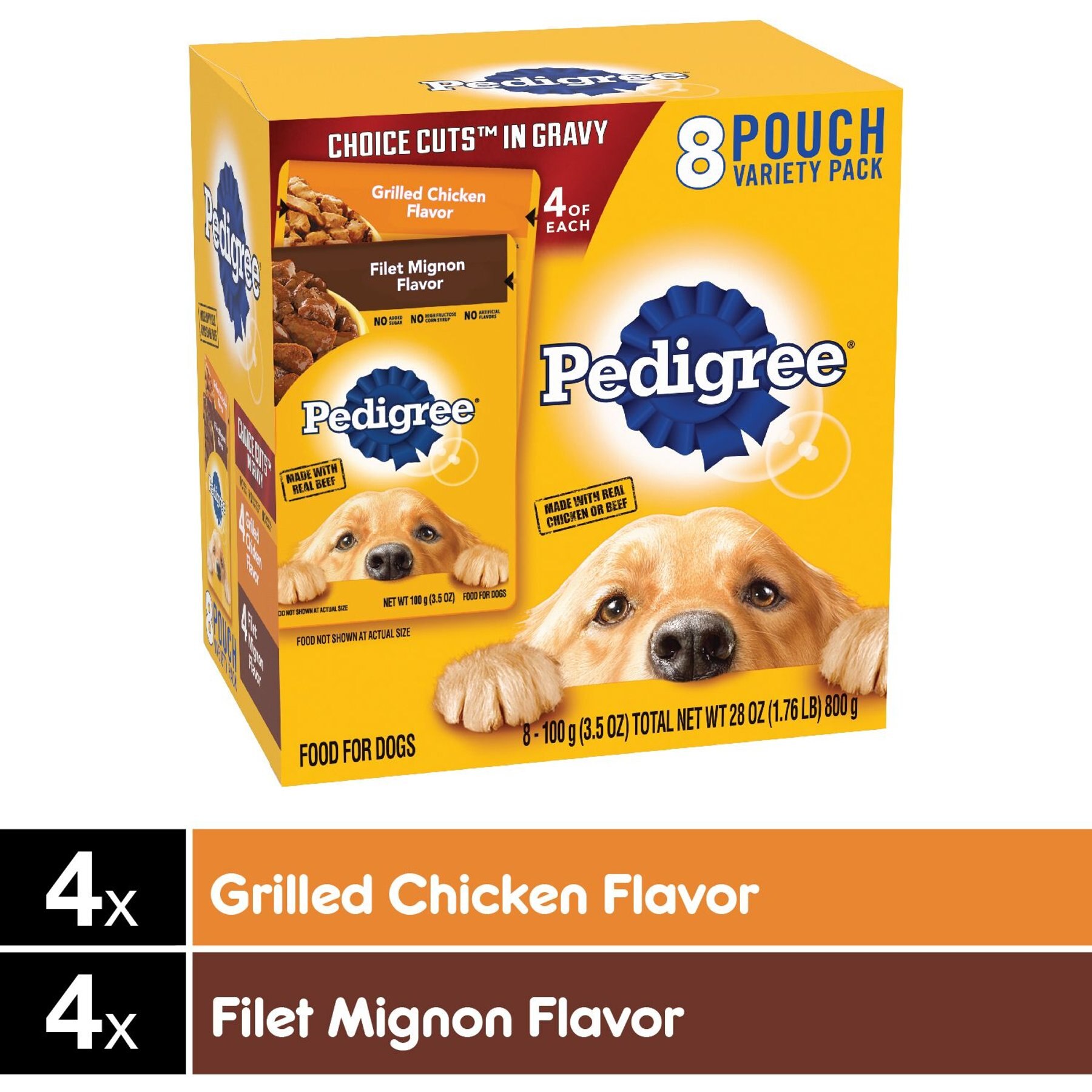 Pedigree Choice Cuts Variety Pack Grilled Chicken & Filet Mignon Flavor Adult Wet Dog Food