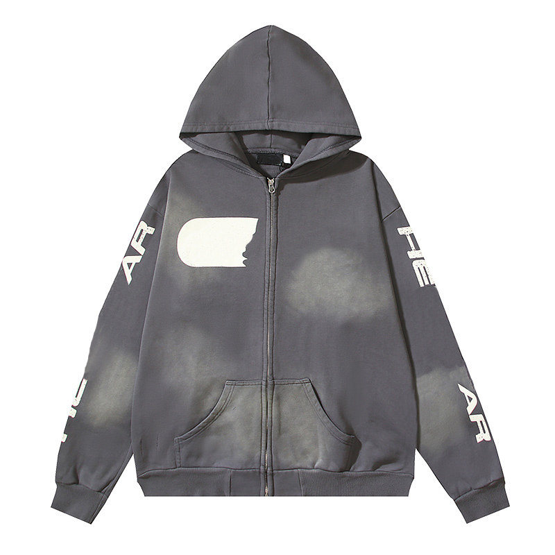 Y146 Designer couple's clothings Men's Letters print Zip Vintage hip hop Comfortable Sweatshirt hoodie cardigan