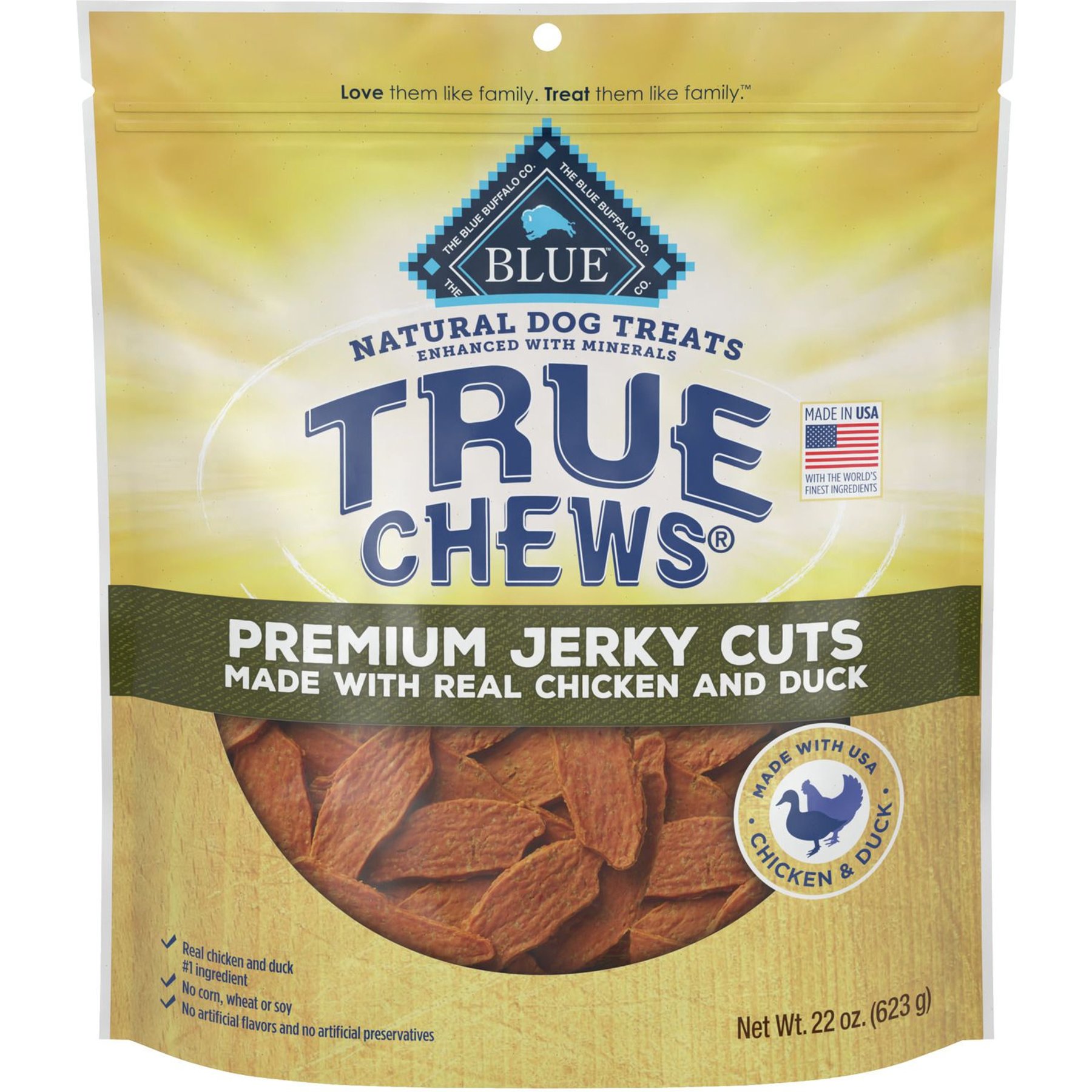Blue Buffalo True Chews Premium Jerky Cuts Natural Chicken & Duck Dog Treats