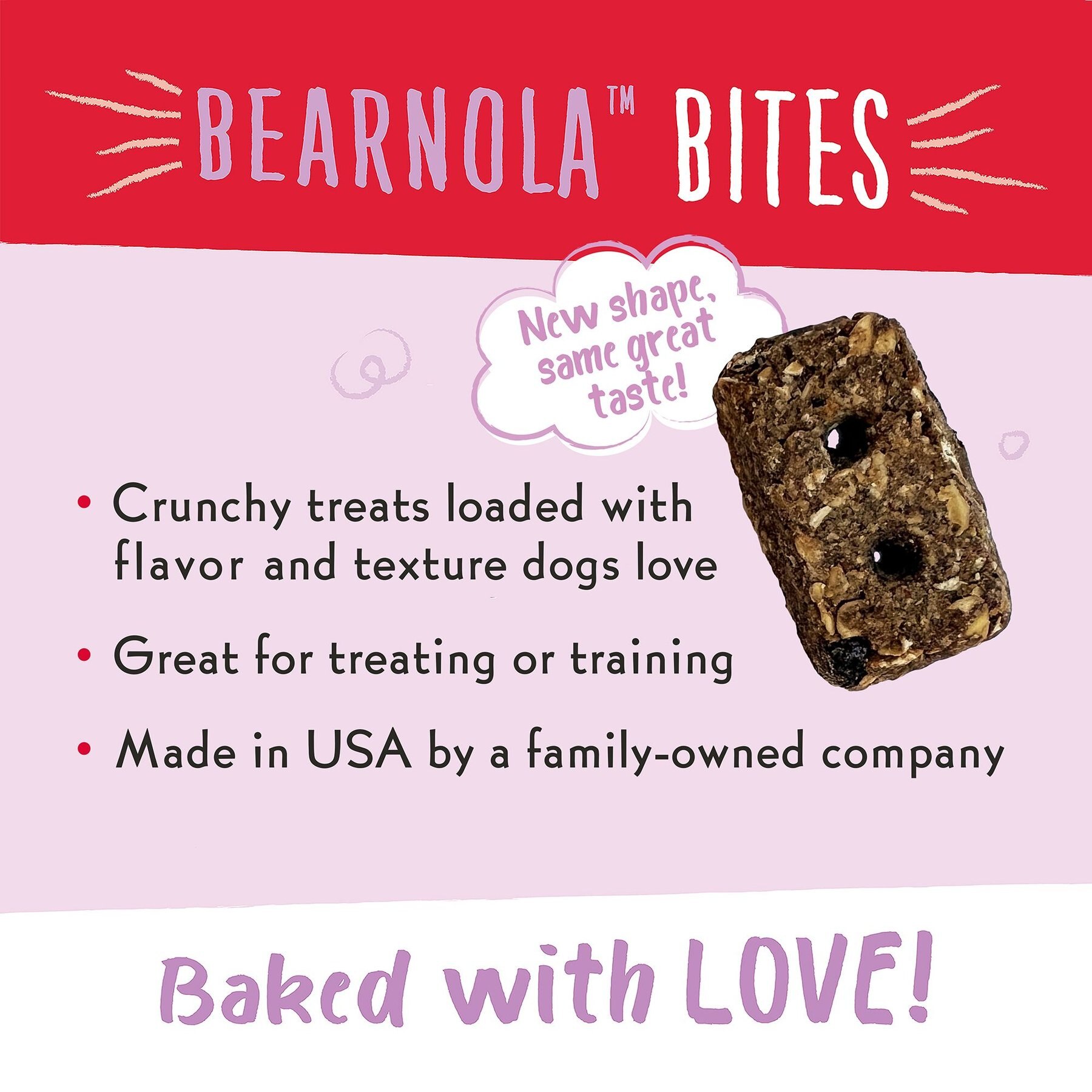 Charlee Bear Bearnola Bites Blueberry Pie Flavor Dog Treats, 8-oz bag