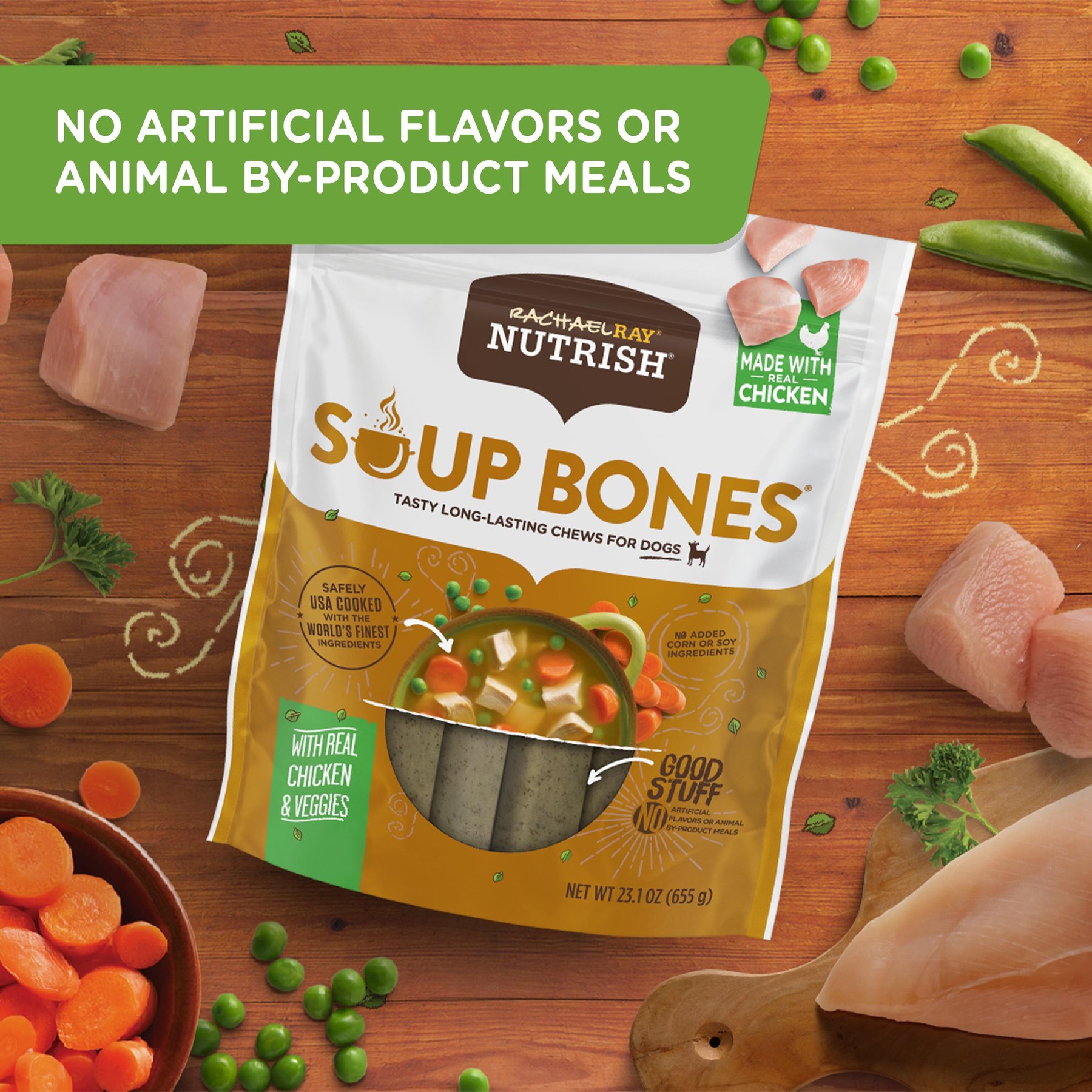 Rachael Ray Nutrish Soup Bones Chicken & Veggies Flavor Dog Treats