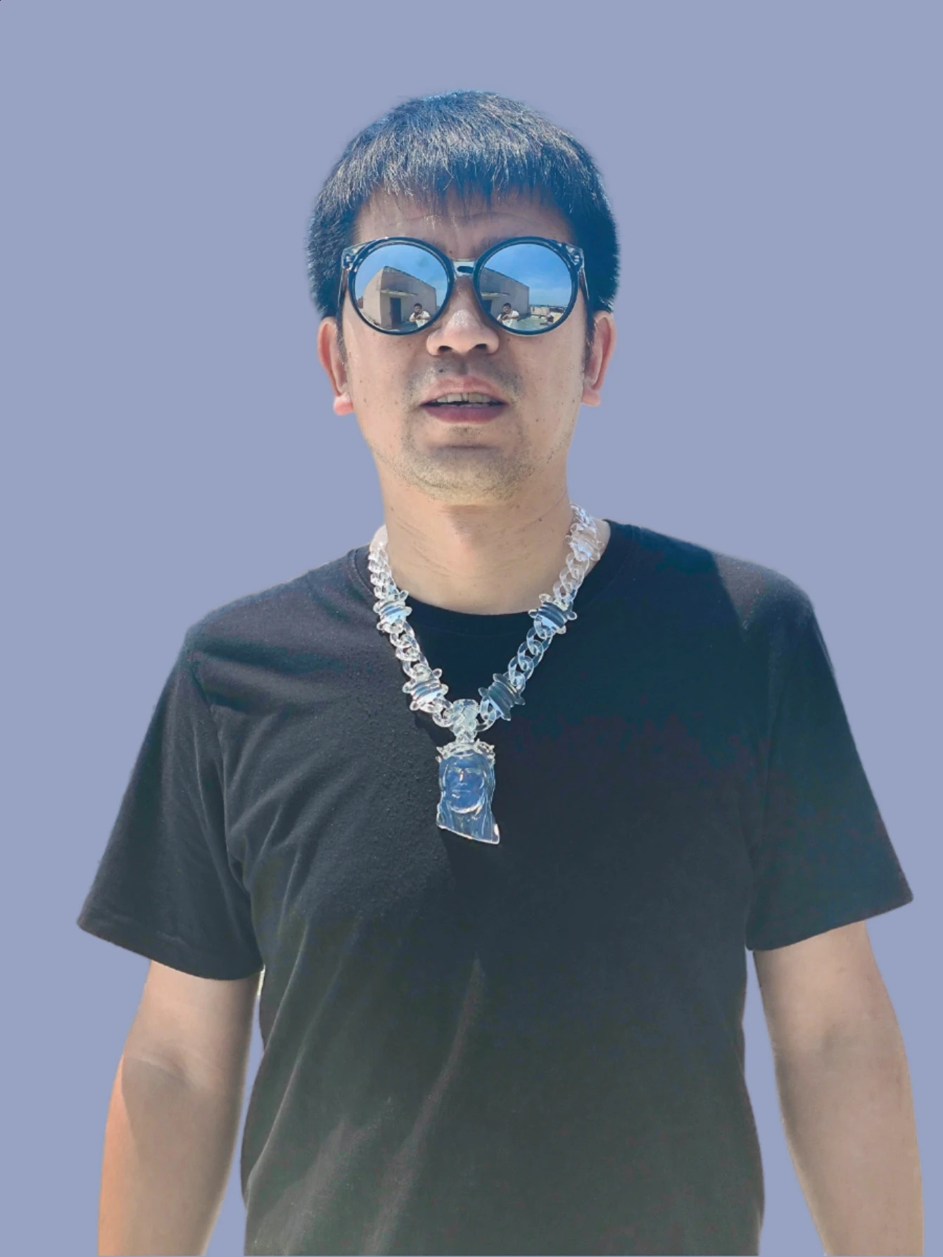 Trendy Transparent Clear Acrylic Big Juese Pendant Necklace for Men Hiphop Brambles Wire Jesus Christ Necklaces Male Jewelry 241120