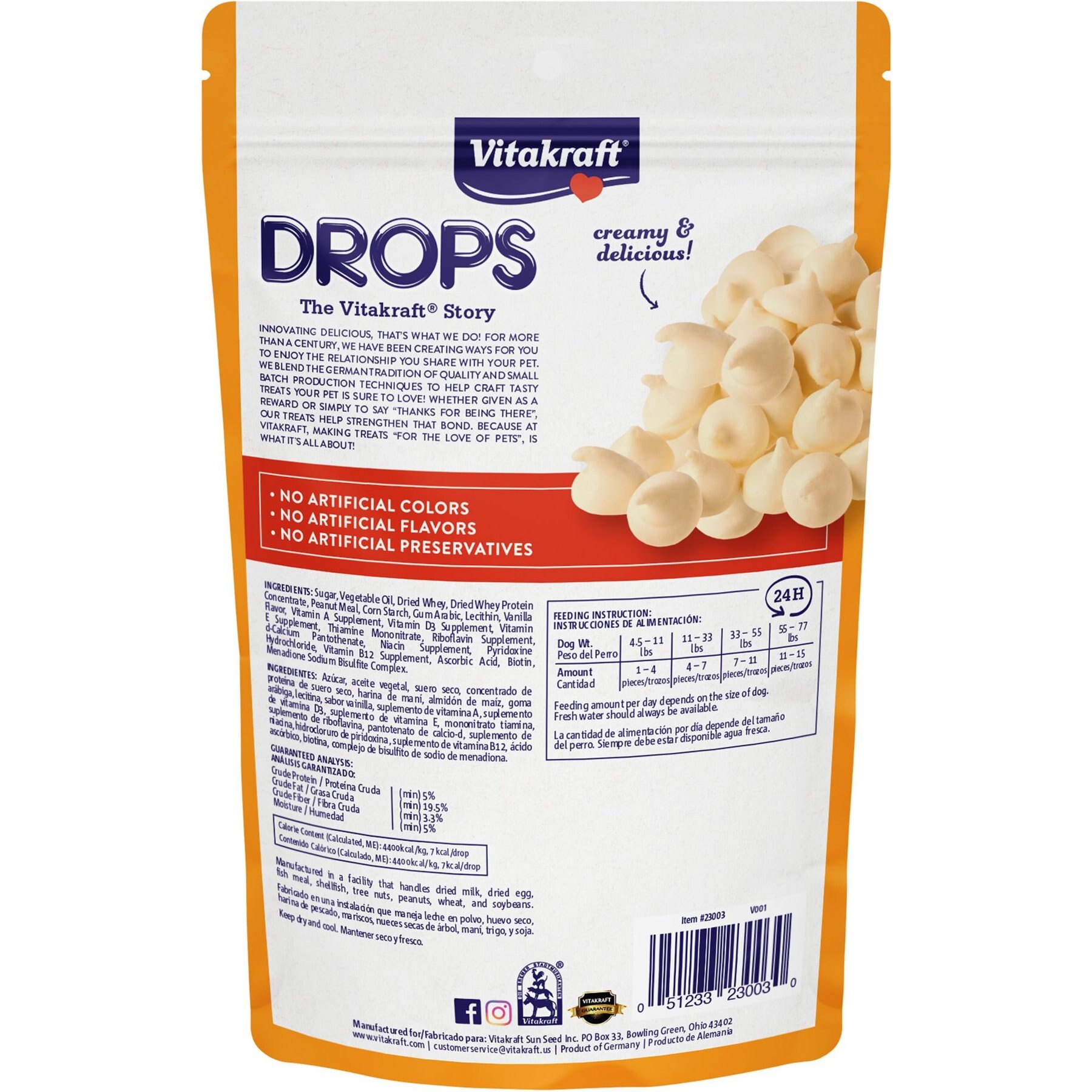 Vitakraft Drops Bite-Sized Peanut Training Small DogTreats, 8.8-oz bag