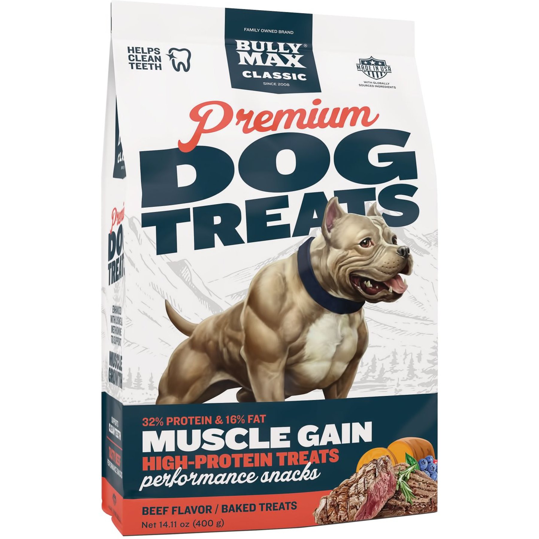 Bully Max Classic Premium High-Protein Beef Adult Crunchy Dog Treats, 14.1-oz bag