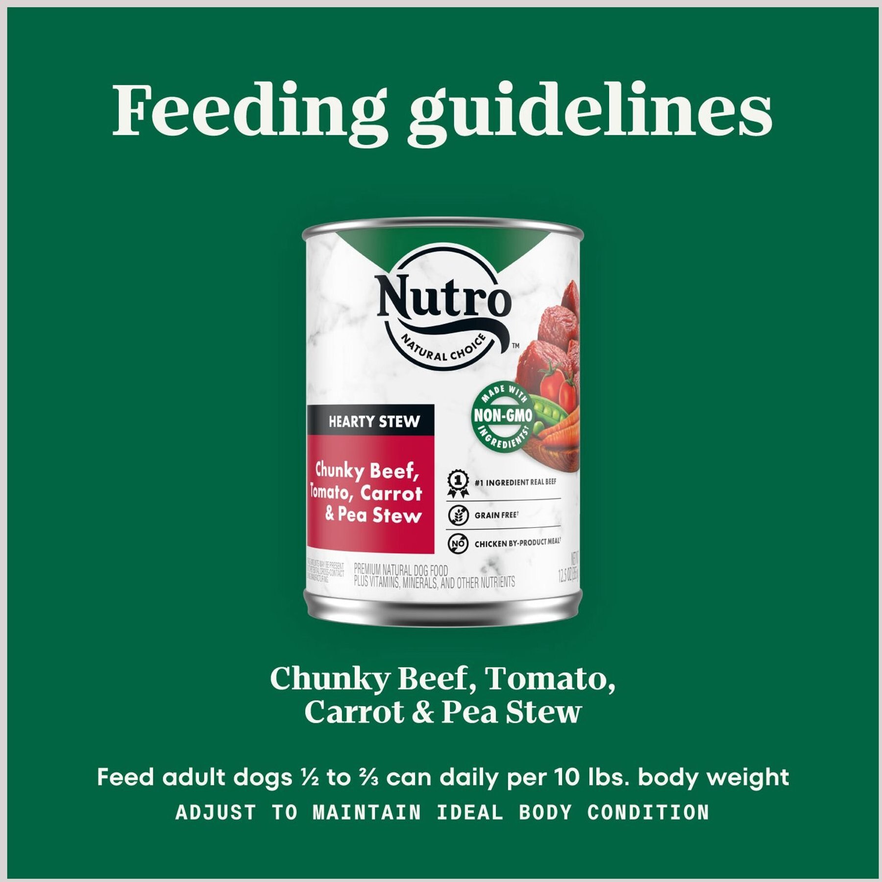Nutro Hearty Stew Adult Chunky Beef, Tomato, Carrot & Pea Canned Wet Dog Food