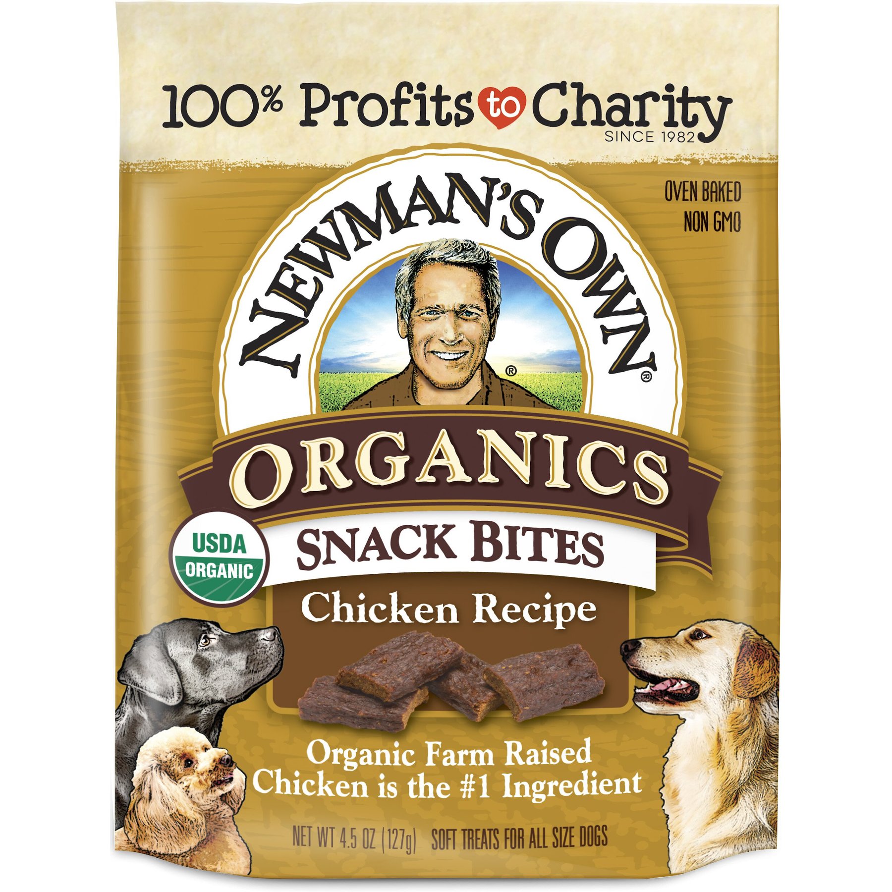 Newman's Own Organics Snack Bites Chicken Recipe Grain-Free Dog Treats