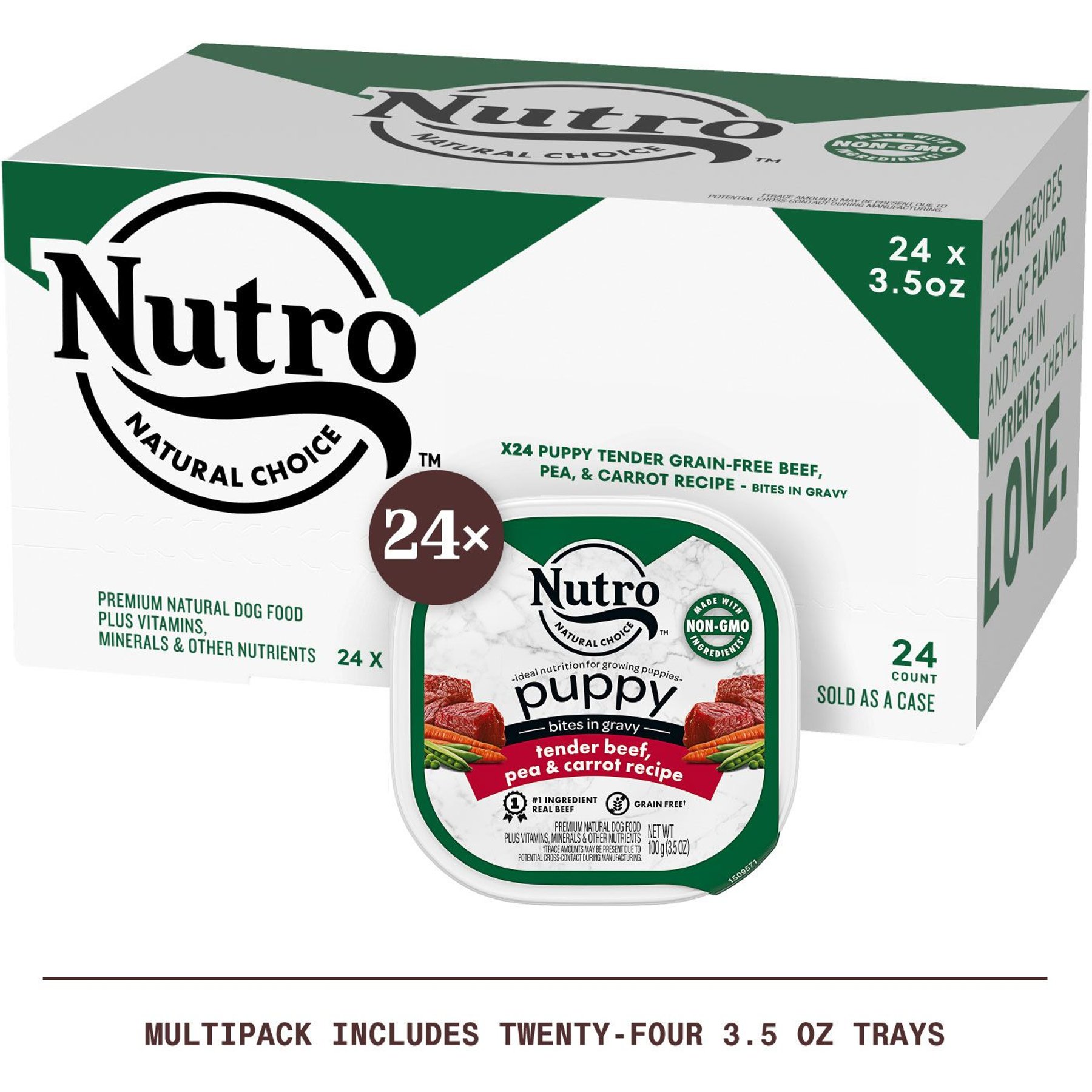 Nutro Puppy Tender Beef, Pea & Carrot Recipe Bites In Gravy Grain-Free Wet Dog Food