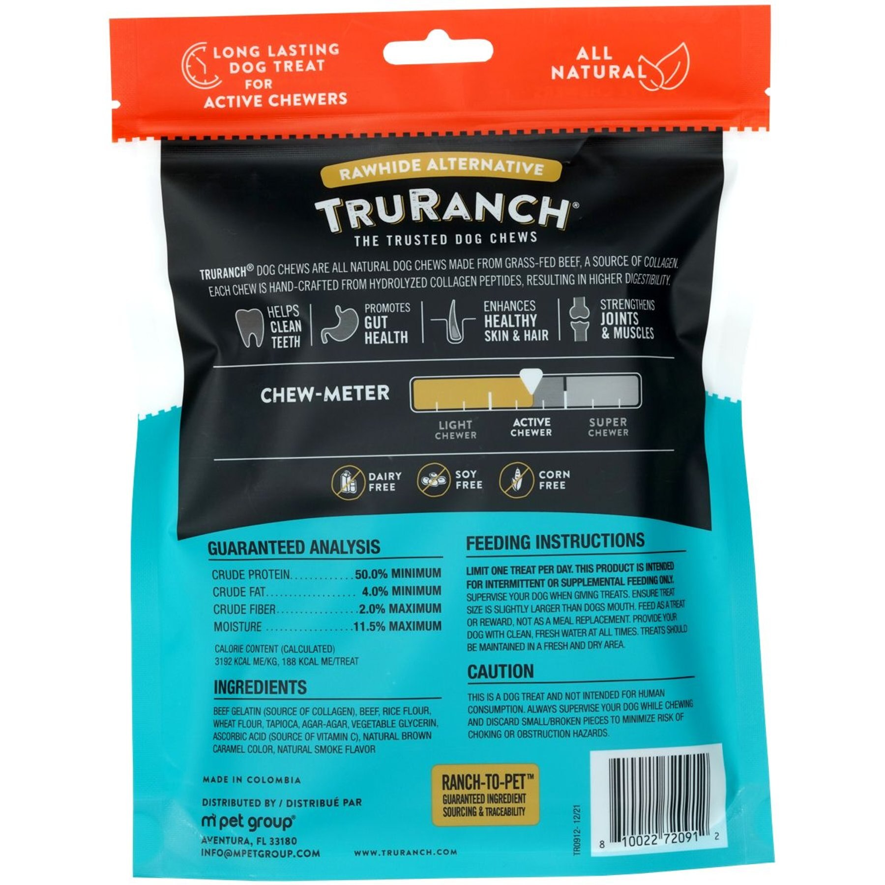 TruRanch Beef Collagen Roll Hard Chew Dog Treats, 6-in, 4 count