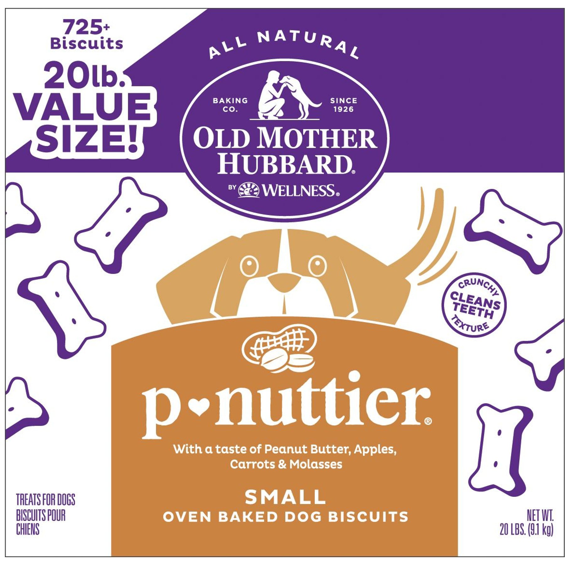 Old Mother Hubbard by Wellness Classic P-Nuttier Natural Small Oven-Baked Biscuits Dog Treats