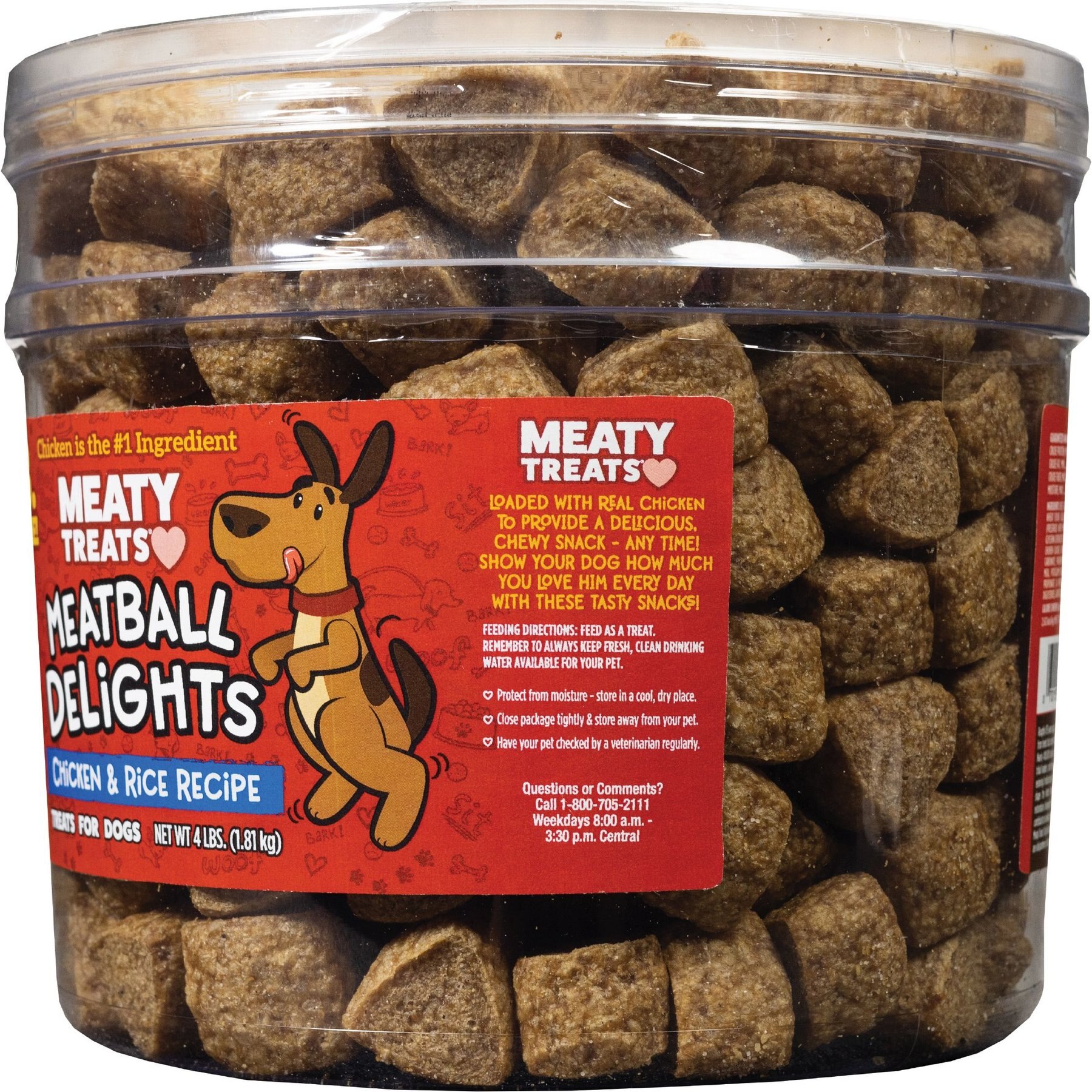 Meaty Treats Meatball Delights Smoked Chicken & Rice Recipe Soft & Chewy Dog Treats